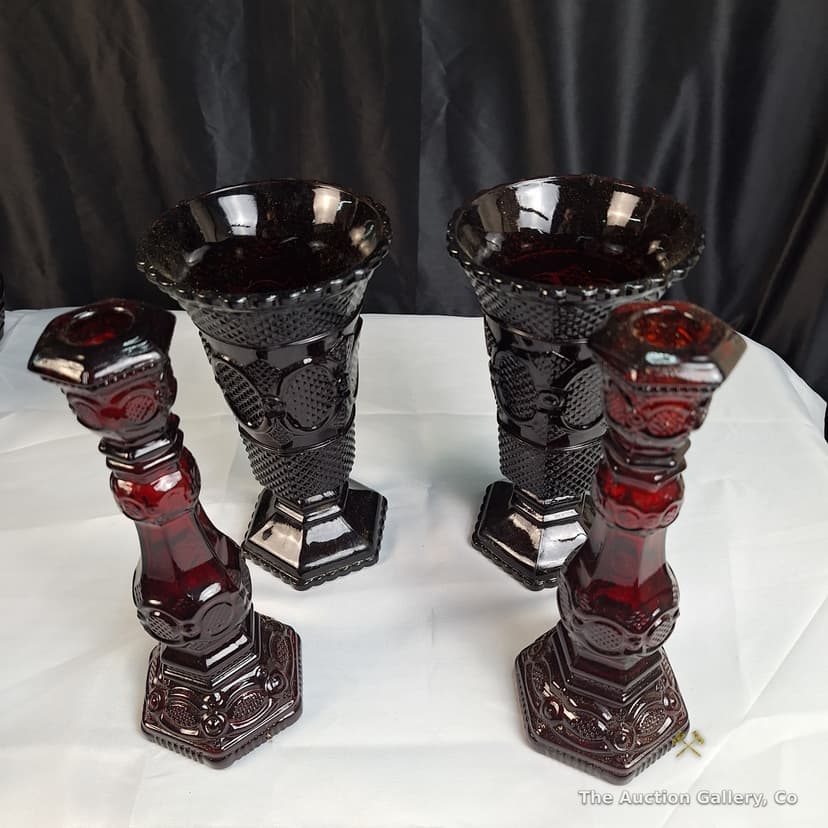 Avon 1876 Cape Cod Ruby Red Glass Collection, 18 Pieces β photo 10