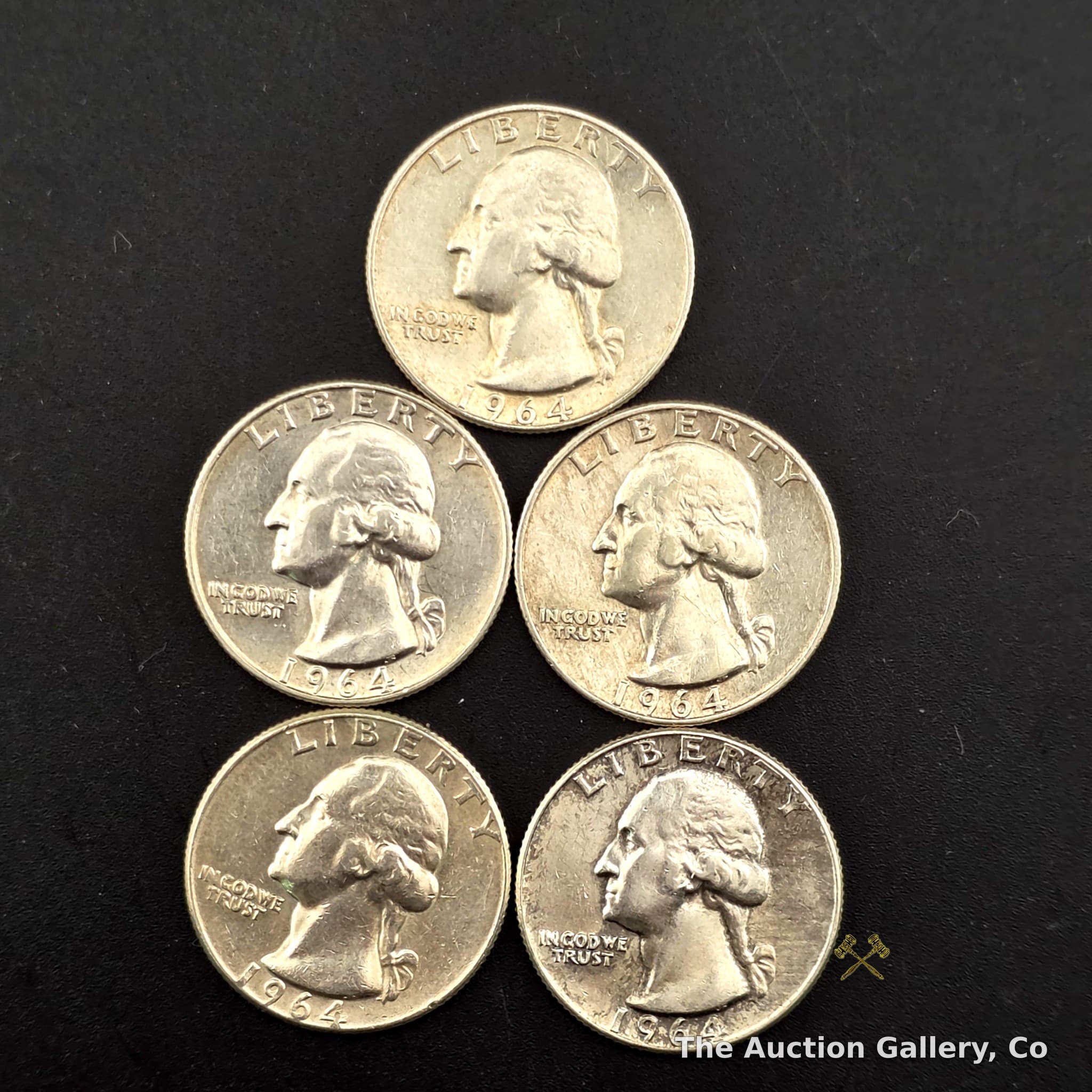1964-D Washington Silver Quarters, Set of 5