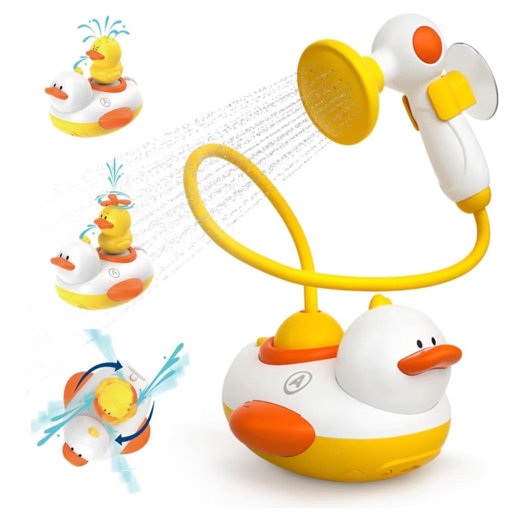 Duckie Baby Bath Shower Head with Three Squirting Ducks