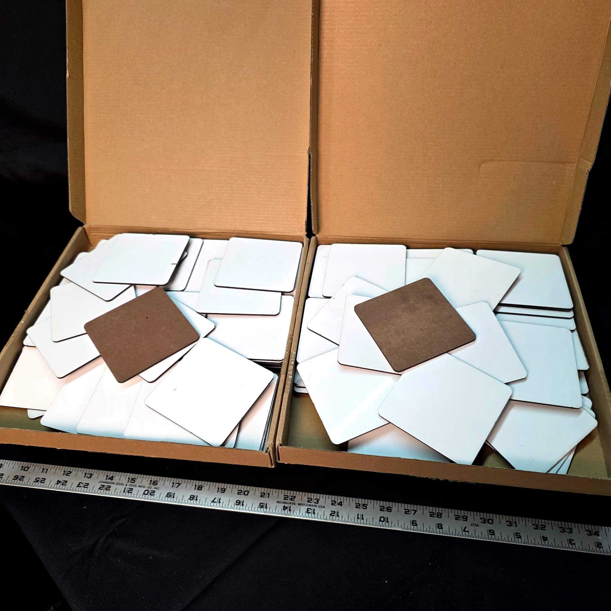 Blank Sublimation Coasters, 3.75" Square, Lot of 100+
