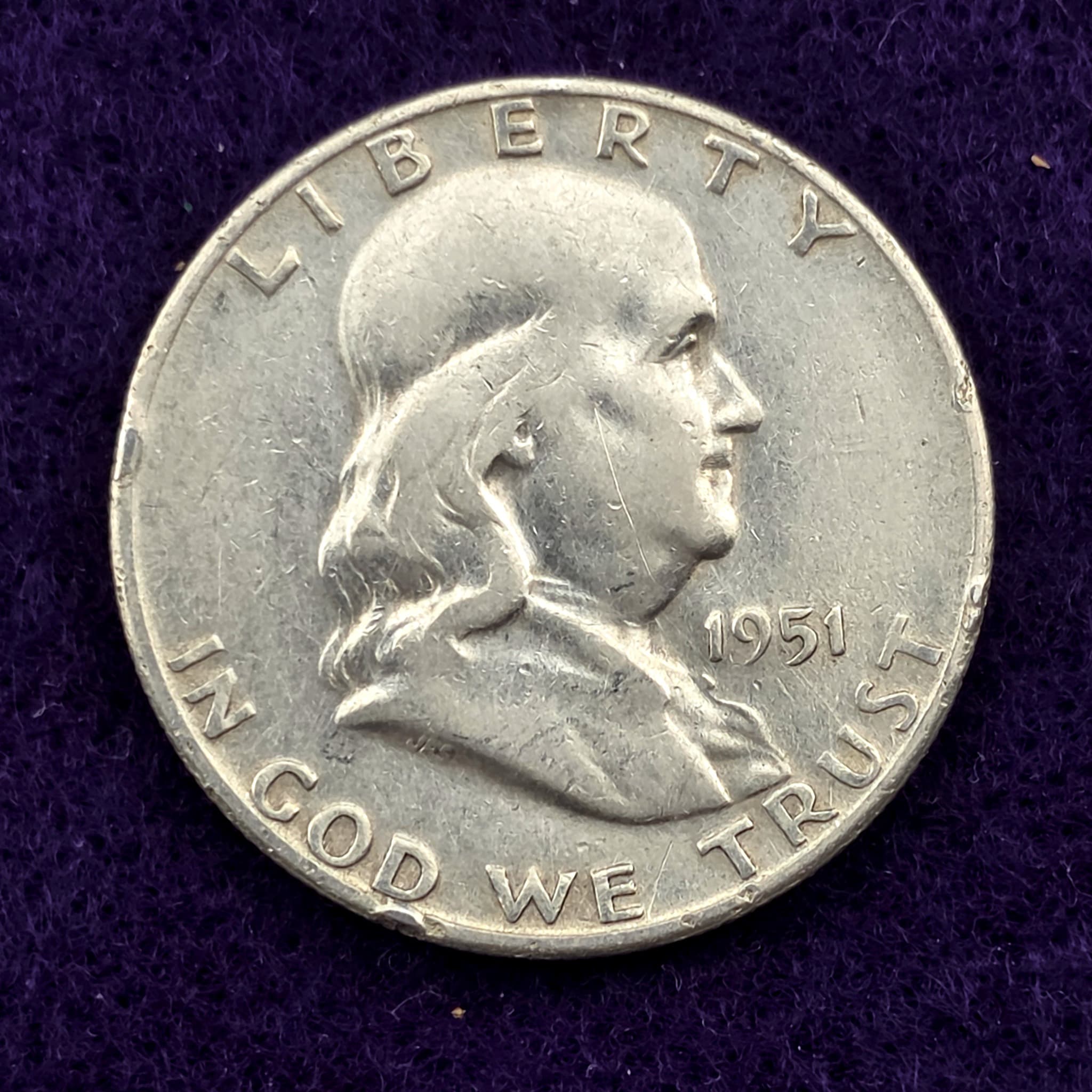 1951-S Franklin Half Dollar, 90% Silver