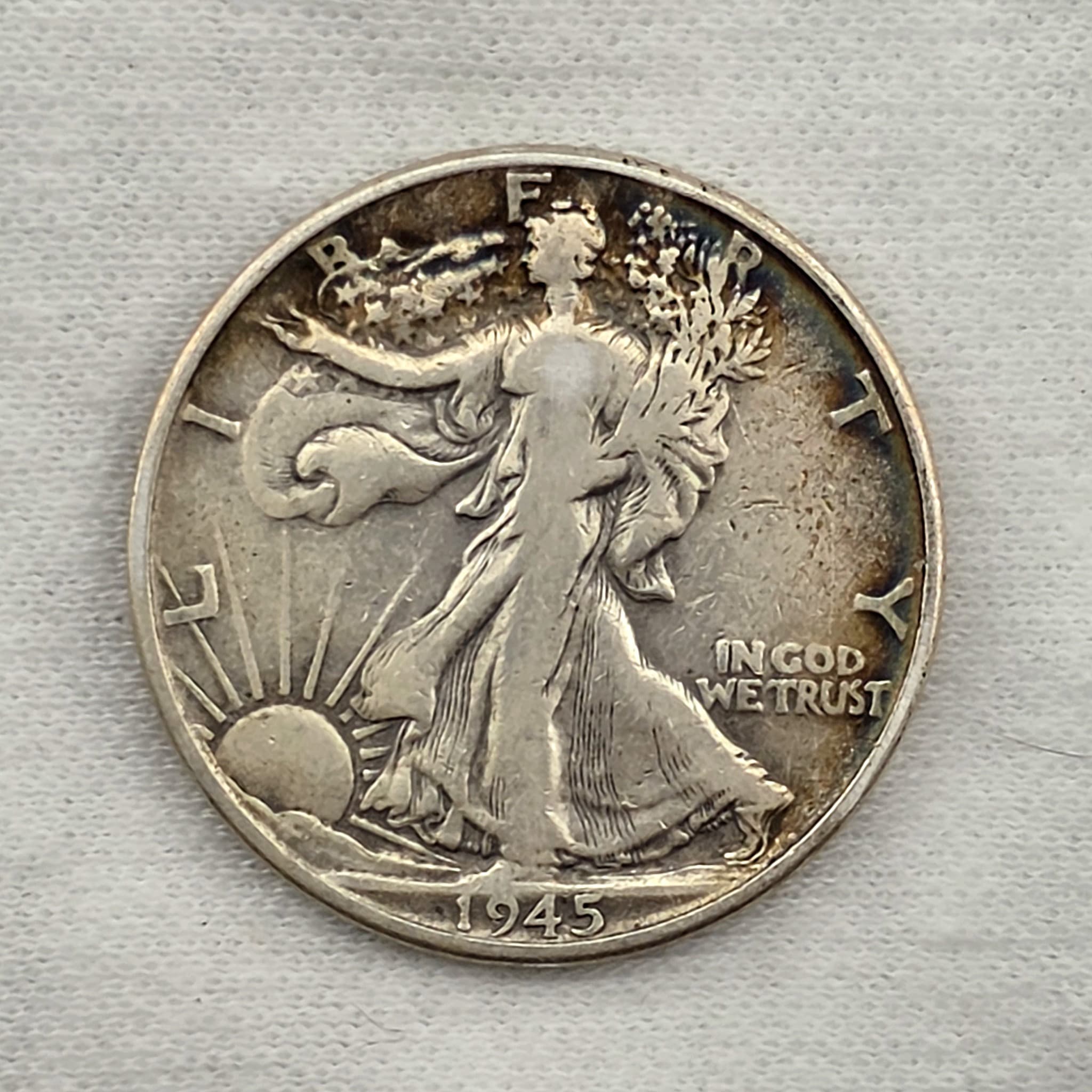 1945 Walking Liberty Half Dollar, 90% Silver