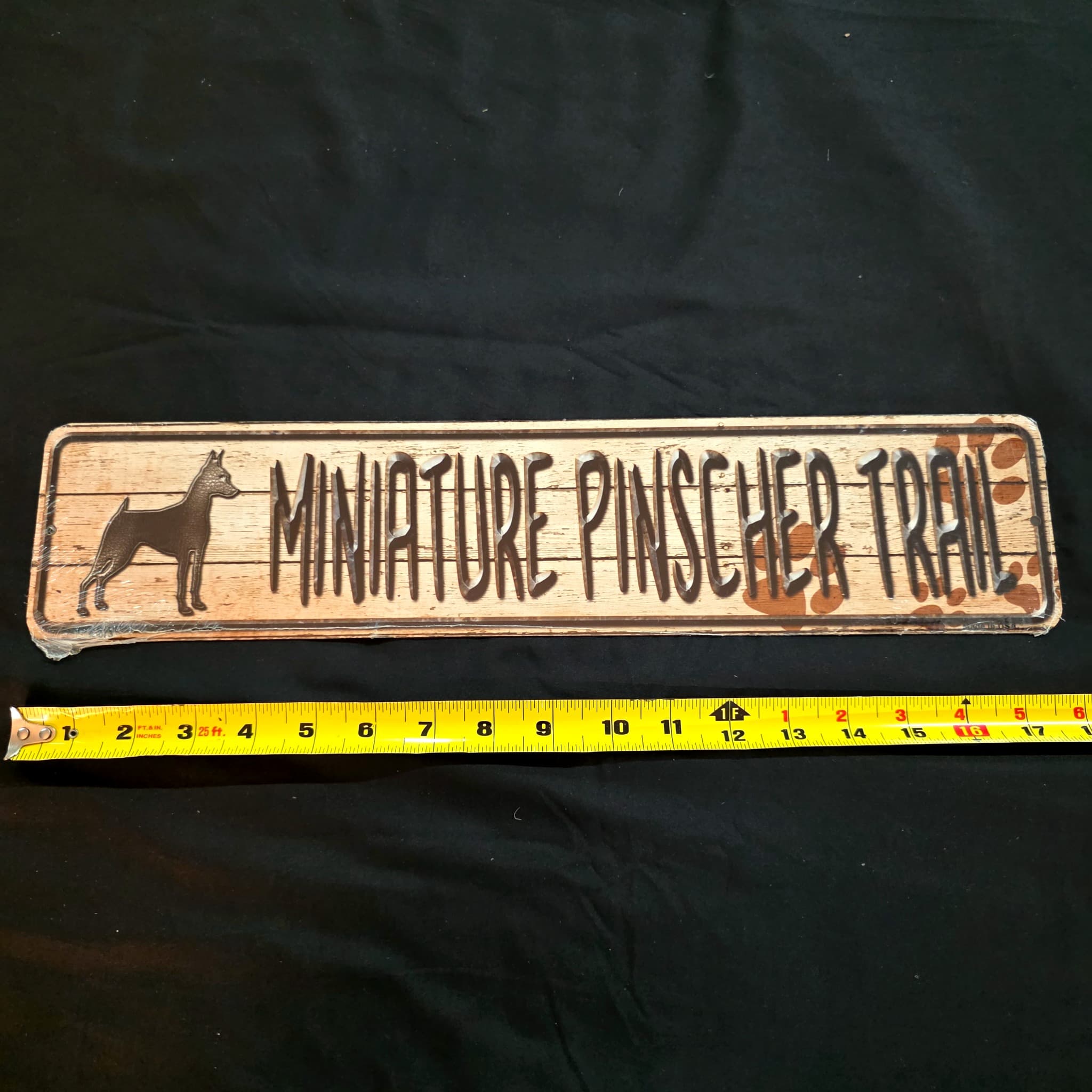 Miniature Pinscher Trail Metal Novelty Street Sign, 18"