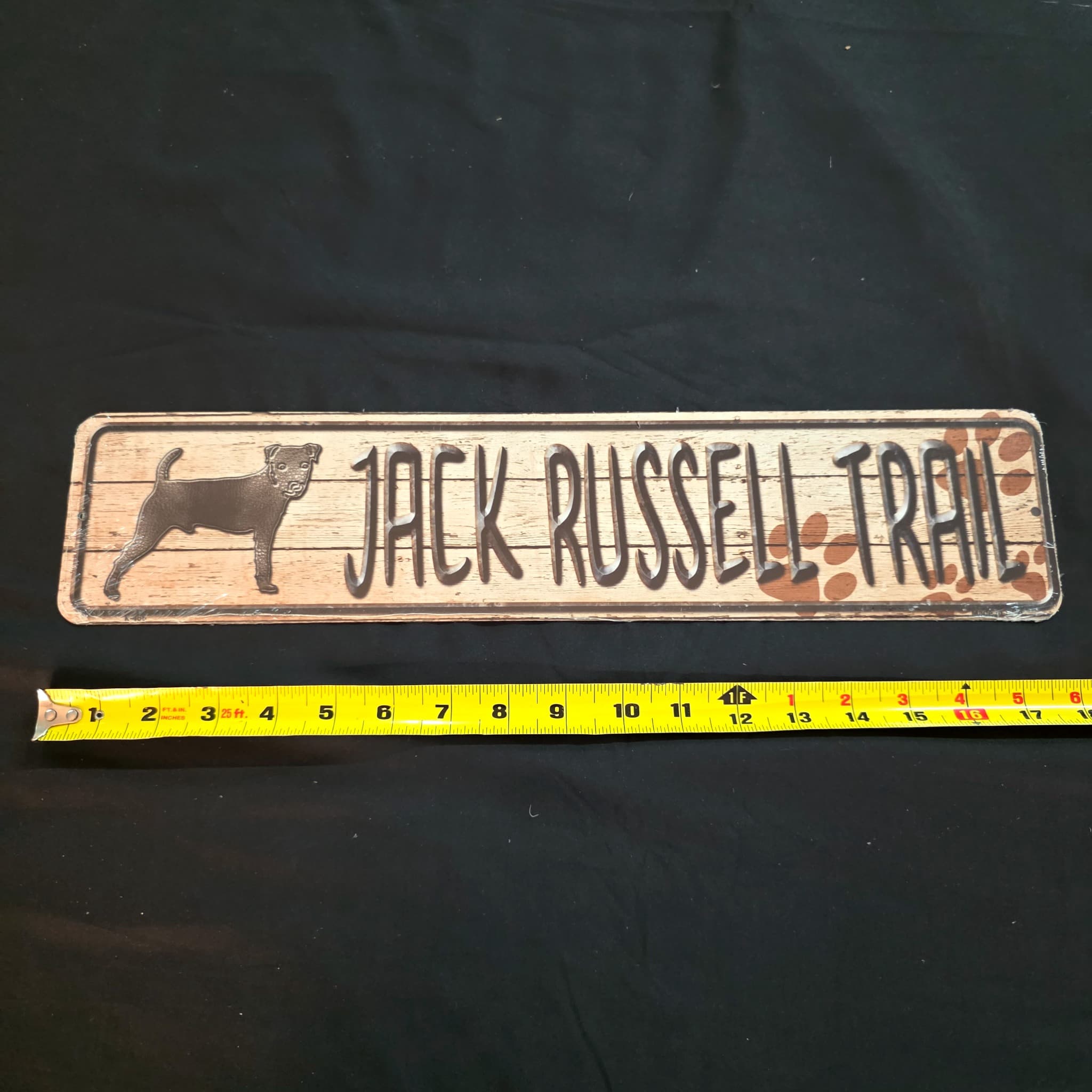 Jack Russell Trail Metal Street Sign, 18"
