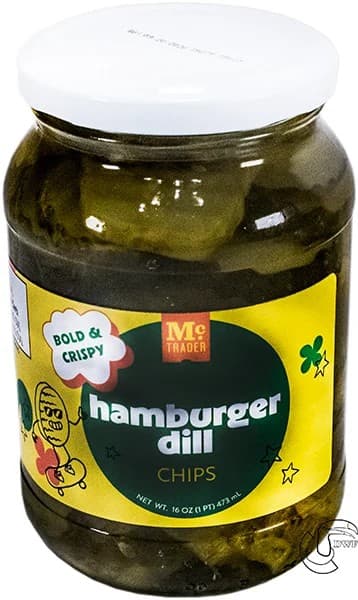 Hamburger Dill Pickle Chips in Glass Jar 16oz.