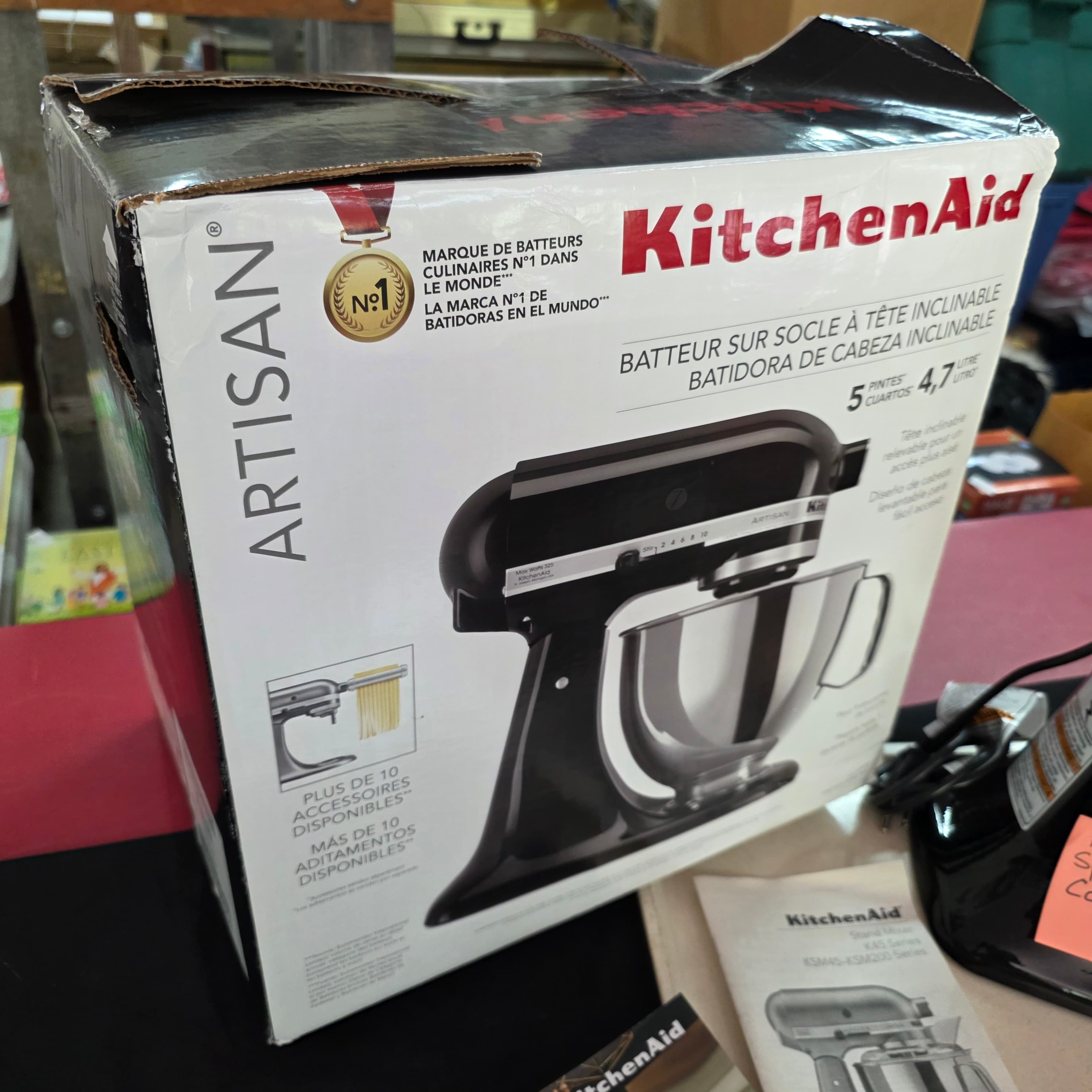 KitchenAid Artisan 5-Qt Stand Mixer, Onyx Black, with Attachments