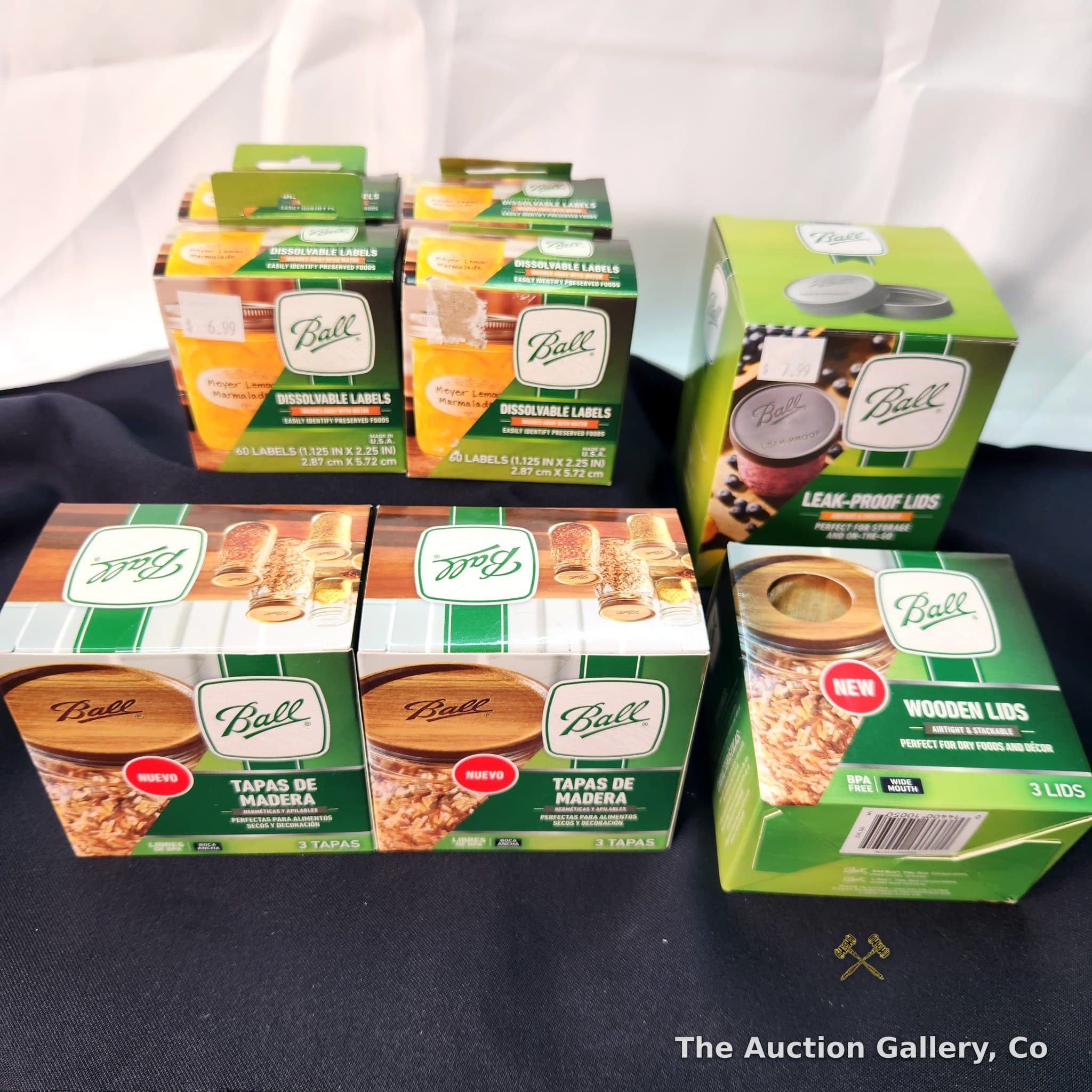 Ball Mason Jar Accessories Lot โ Labels, Lids, Wooden Lids, 8 Boxes