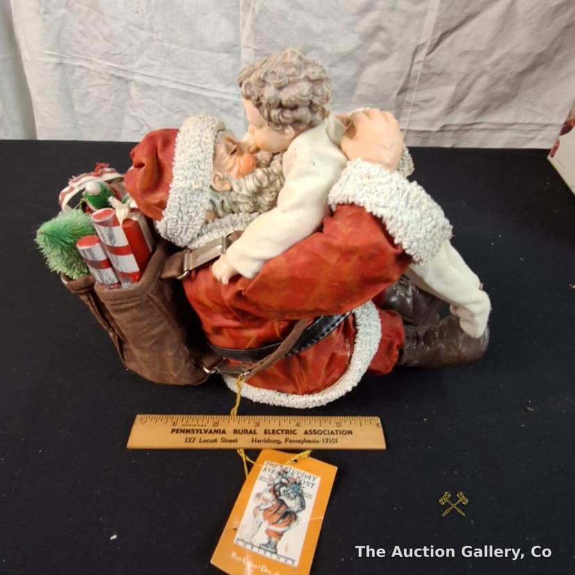 Clothtique Santa & Child Sculpture, Saturday Evening Post, with Box β photo 2