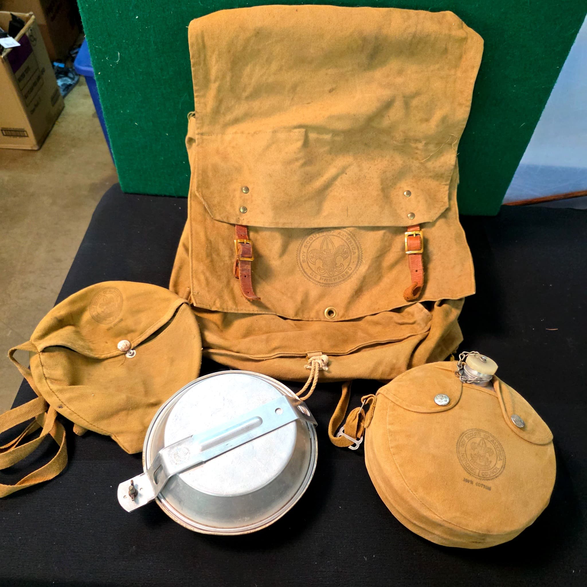 Vintage Boy Scouts of America Camp Kit, 3 Pieces