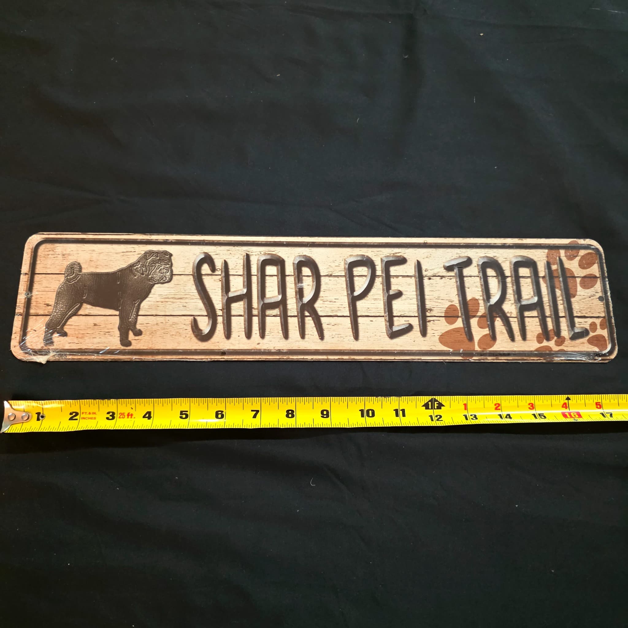 Shar Pei Trail Metal Street Sign, 18"