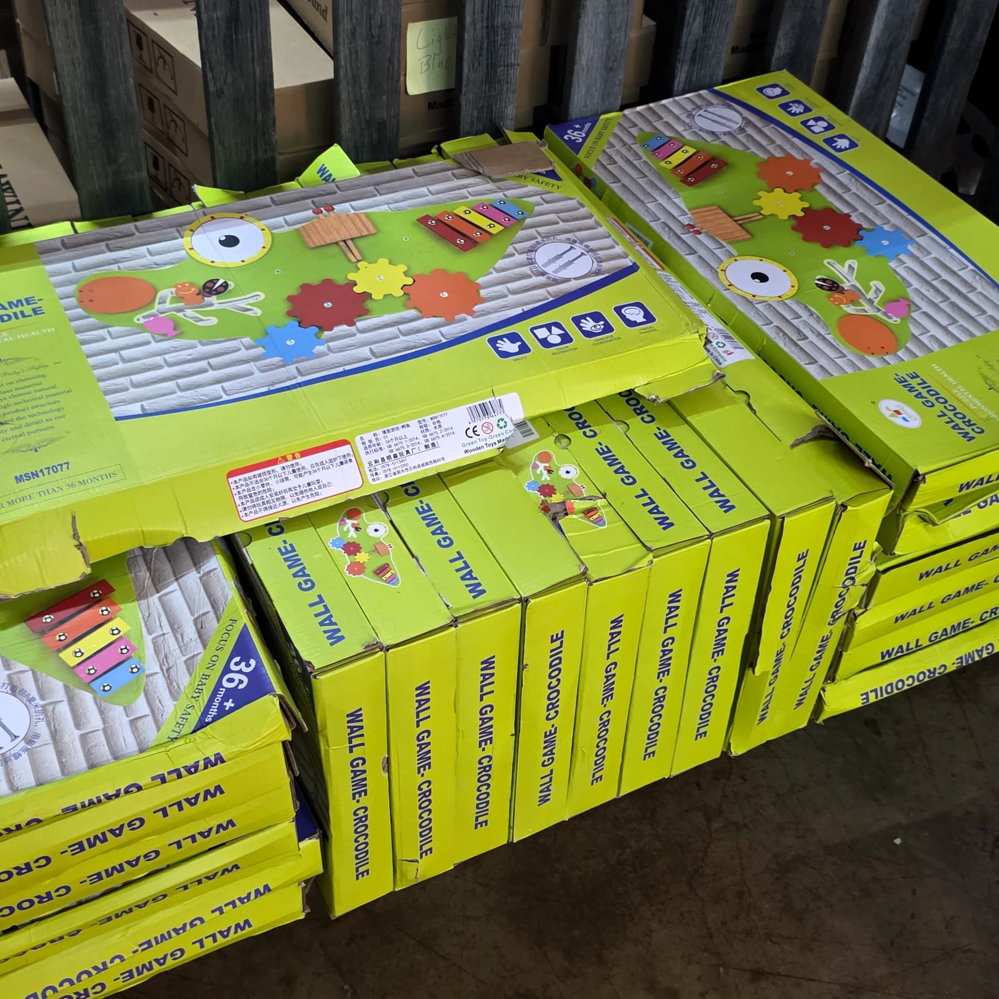 Whole Lot (X22) Wall Game Crocodile Wooden Activity Board, Brand New