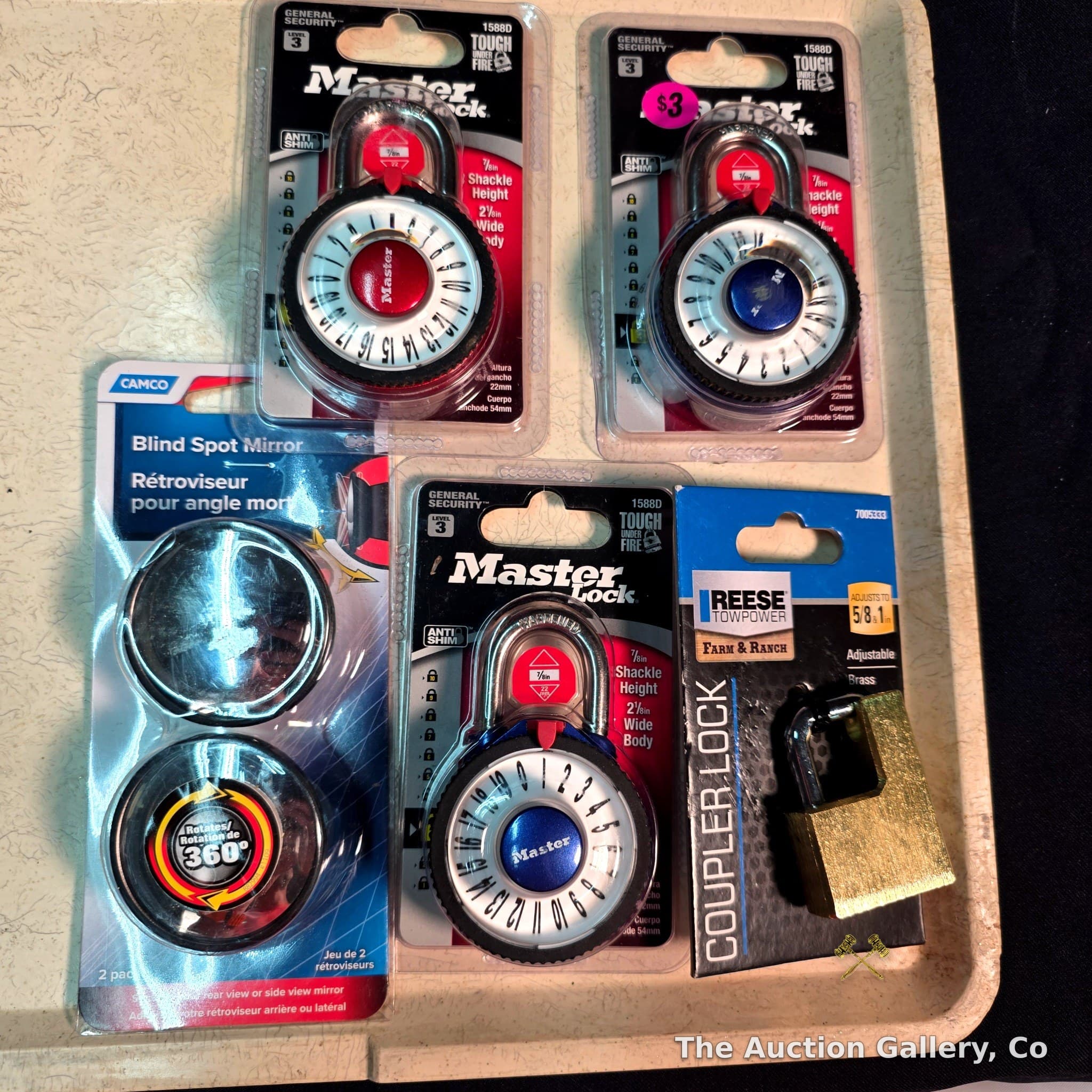 Master Lock, Reese Coupler Lock & Camco Mirror Mixed Lot