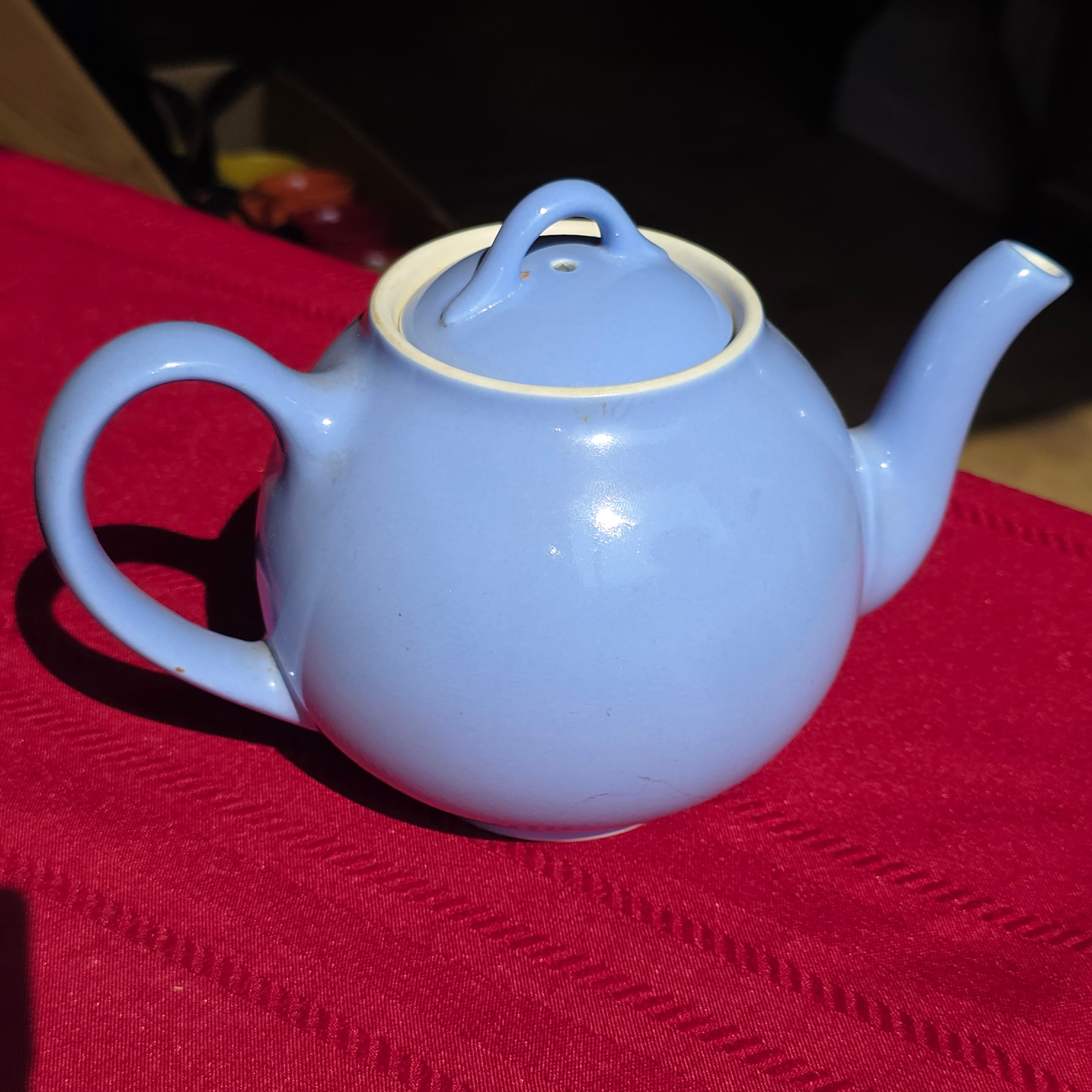 Hall China Periwinkle Blue Teapot with Lid