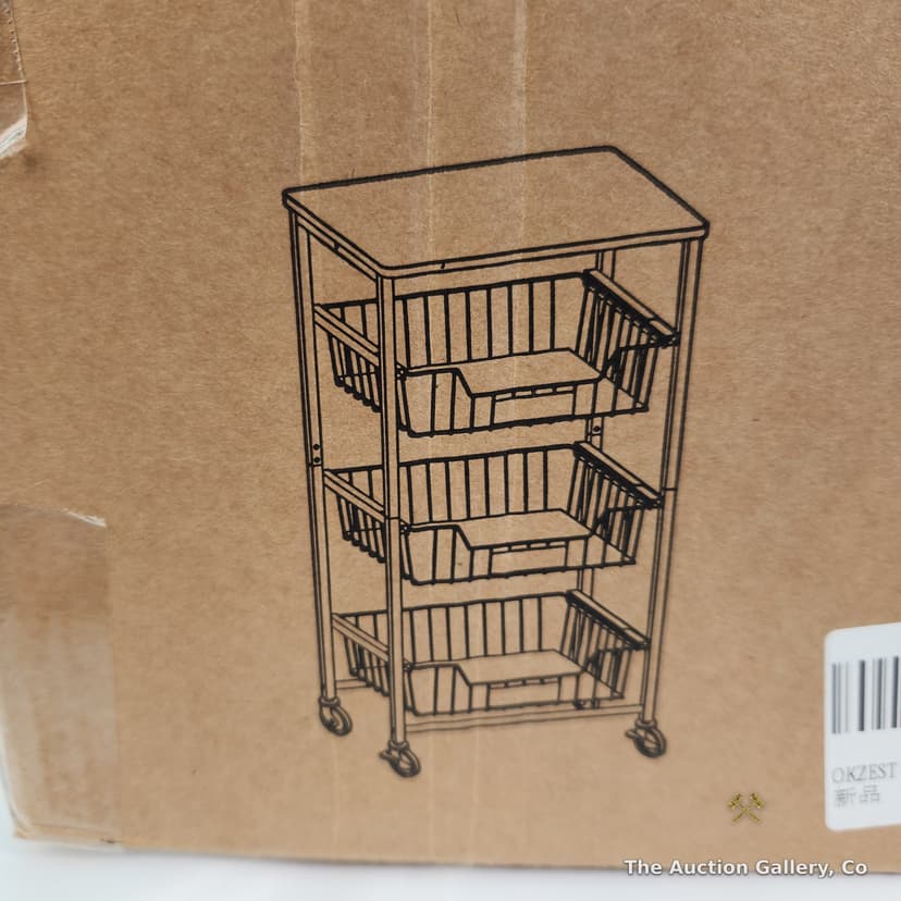 4-Tier Rolling Storage Cart, White, New in Box β photo 2
