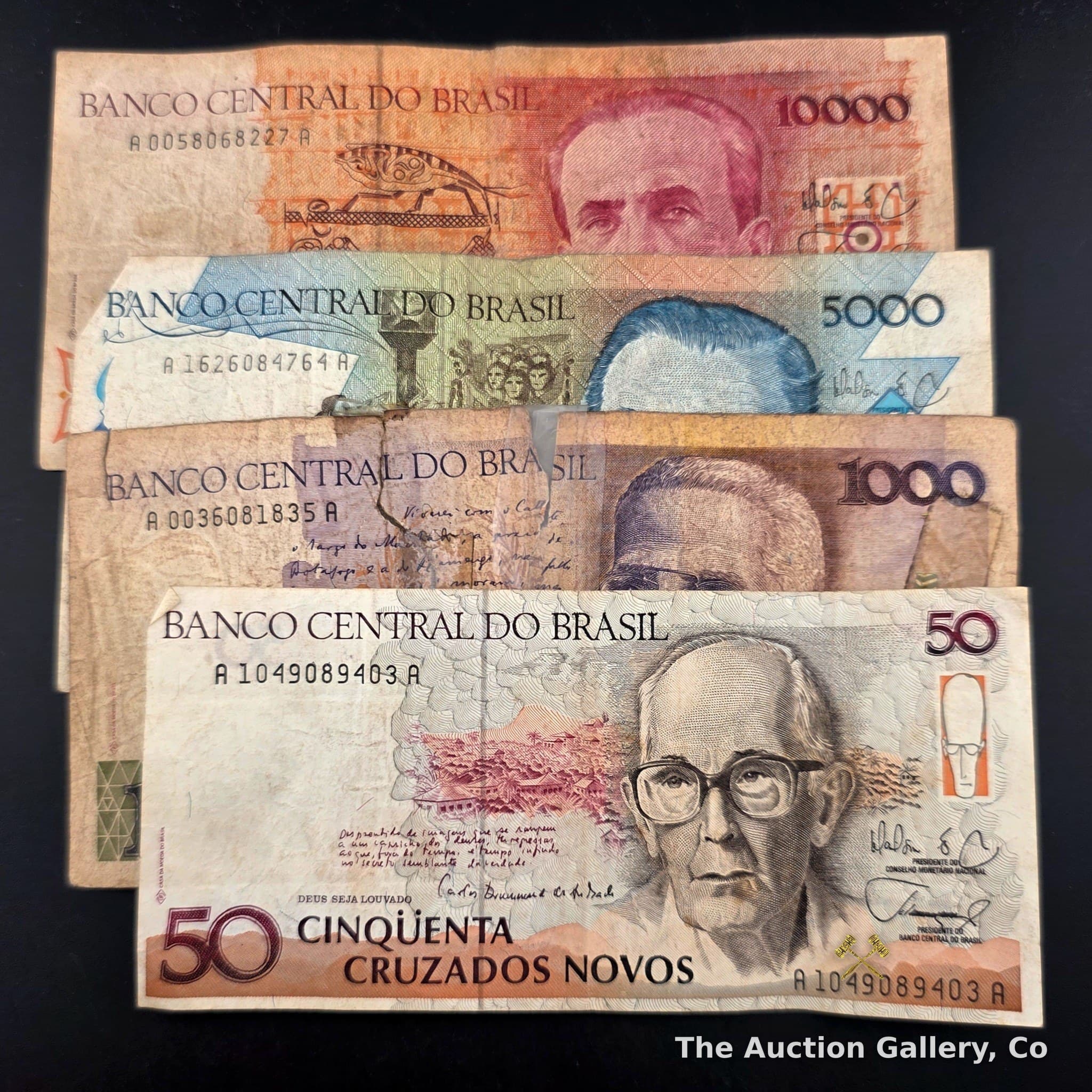 Brazil Banco Central Cruzados Banknote Lot, Set of 4