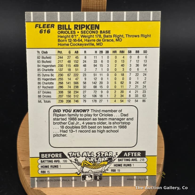 1989 Fleer Bill Ripken #616 FF Error Card โ photo 2