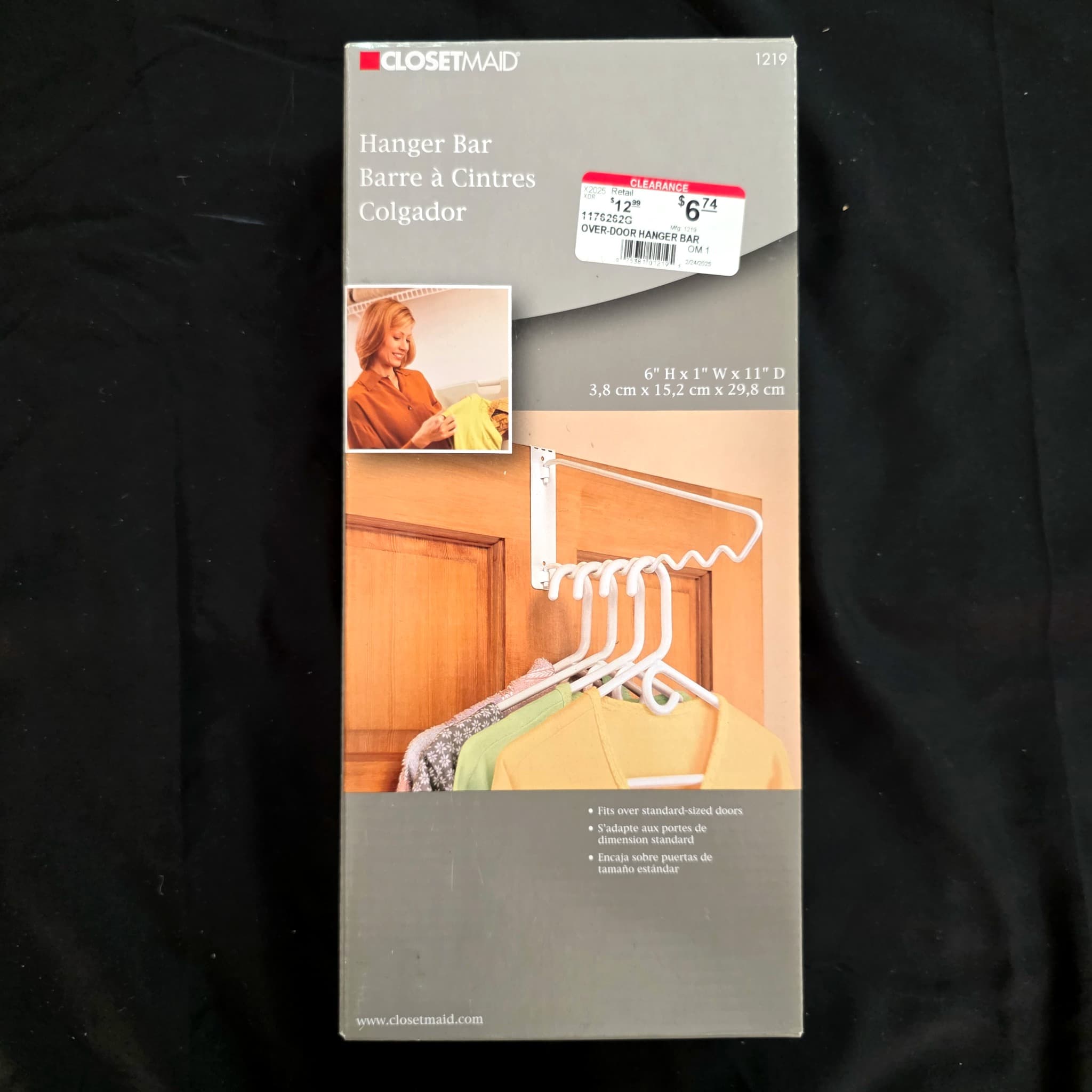 ClosetMaid Over-Door Hanger Bar, Brand New