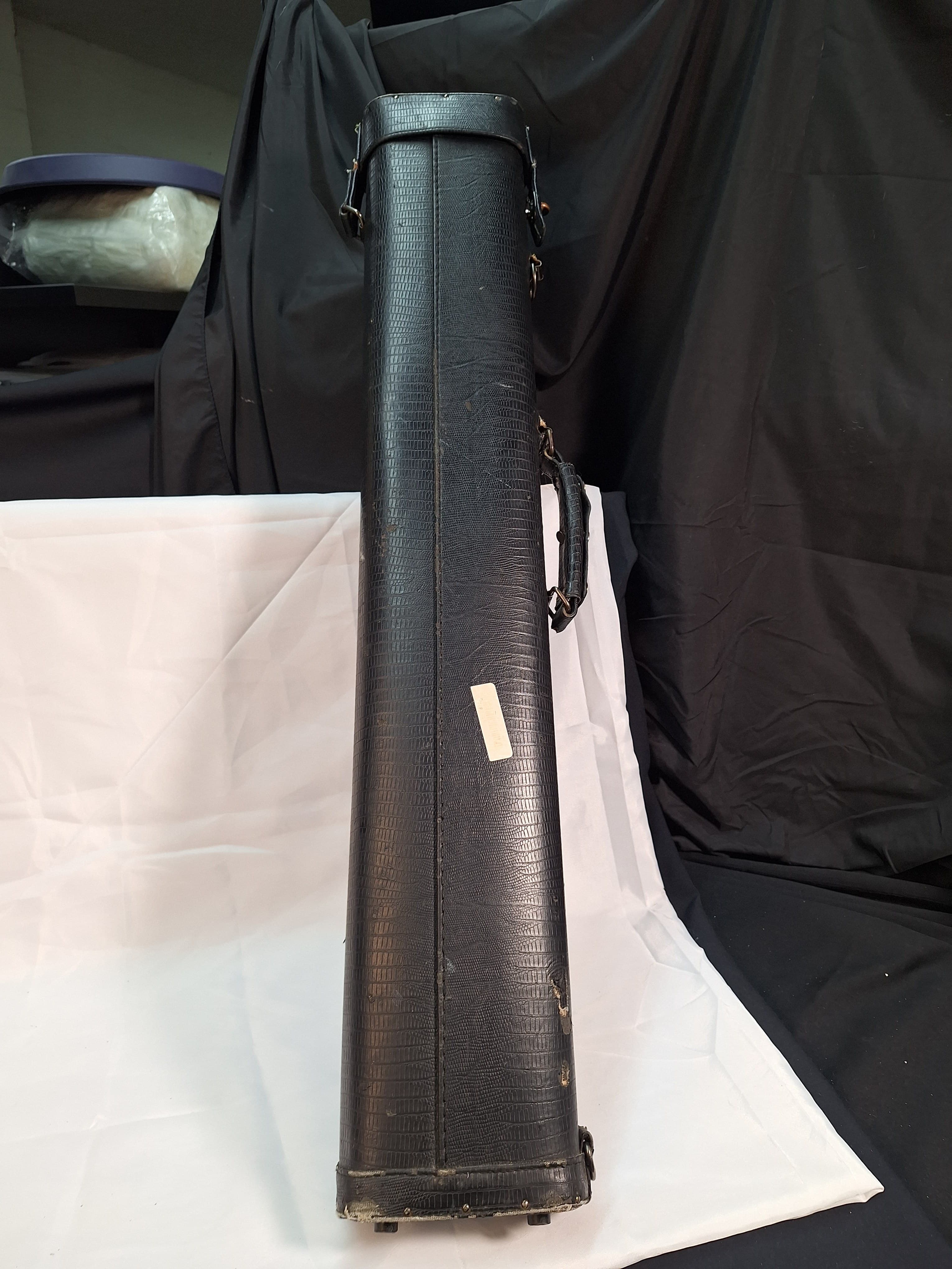 Vintage Hard Pool Cue Case, Reptile-Texture