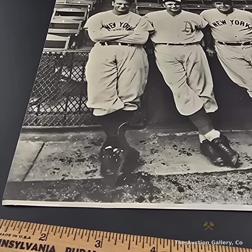Lou Gehrig, Jimmie Foxx & Babe Ruth Vintage Baseball Print, c. 1930 โ photo 3