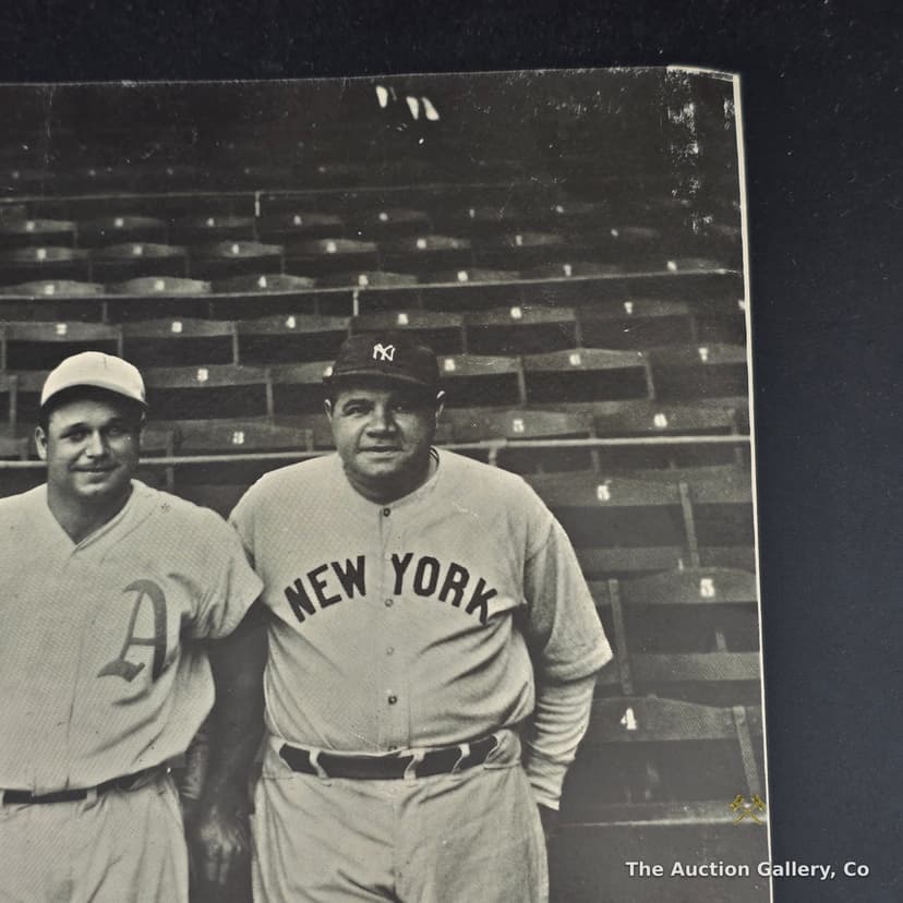 Lou Gehrig, Jimmie Foxx & Babe Ruth Vintage Baseball Print, c. 1930 โ photo 2