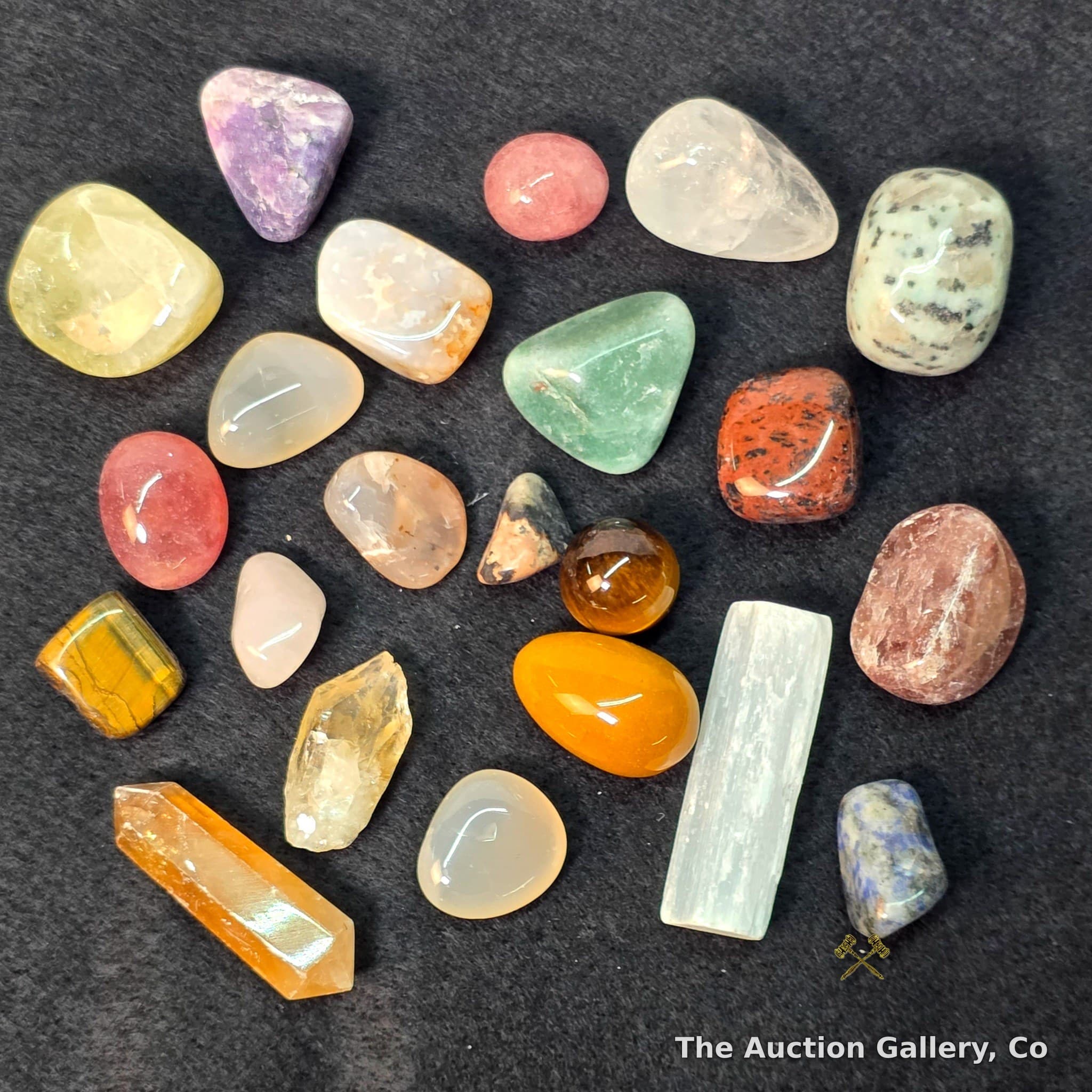 Mixed Tumbled Crystal & Gemstone Lot, 23 Pieces