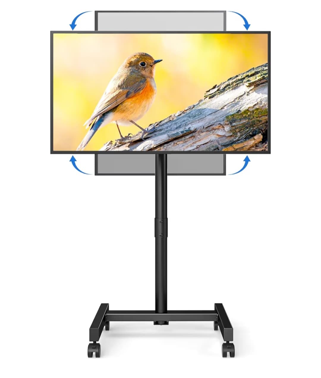 Rolling TV Stand for 13-50 inch Screens, Tilting and Rotating Mount