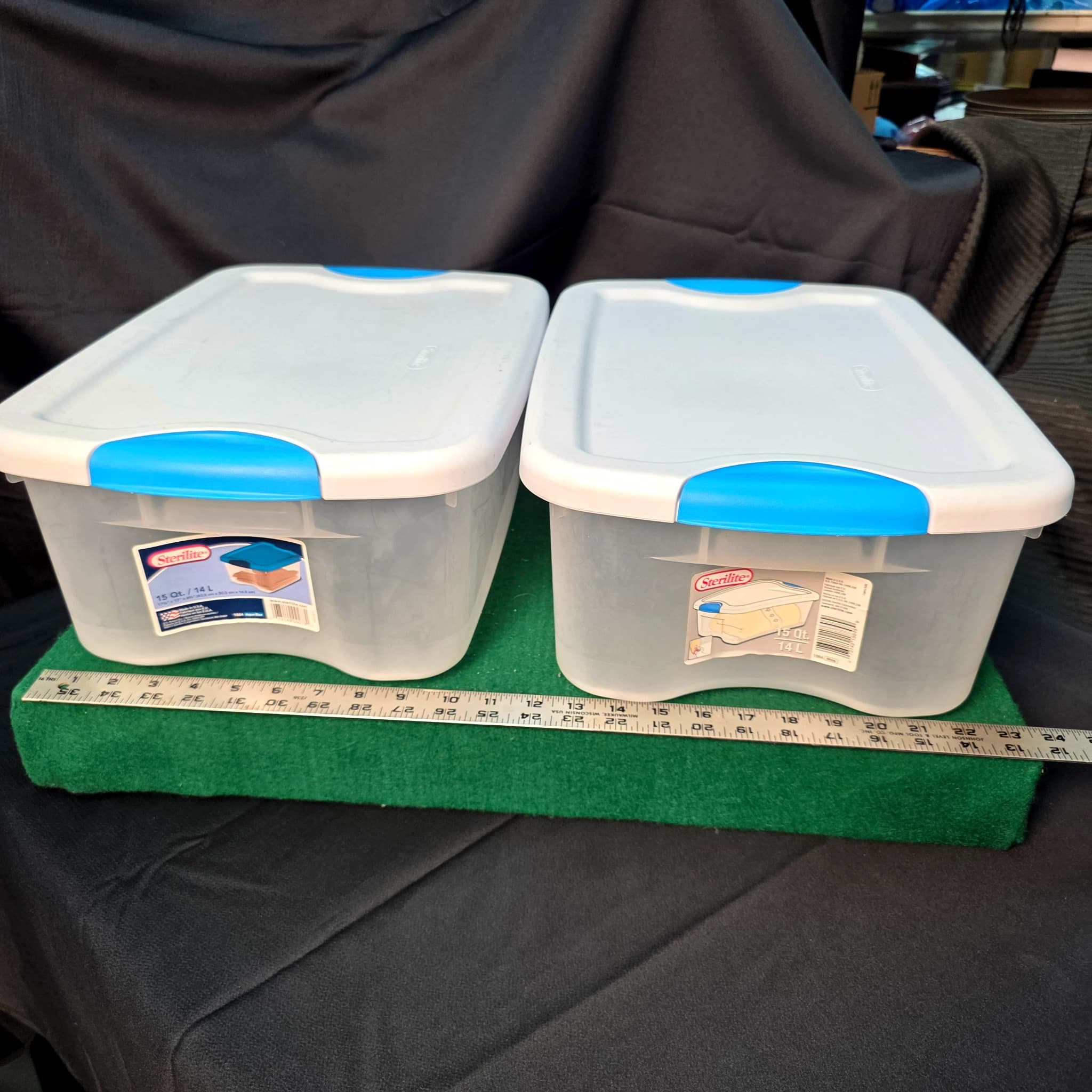 Sterilite 15 Qt Latching Storage Totes, Set of 2
