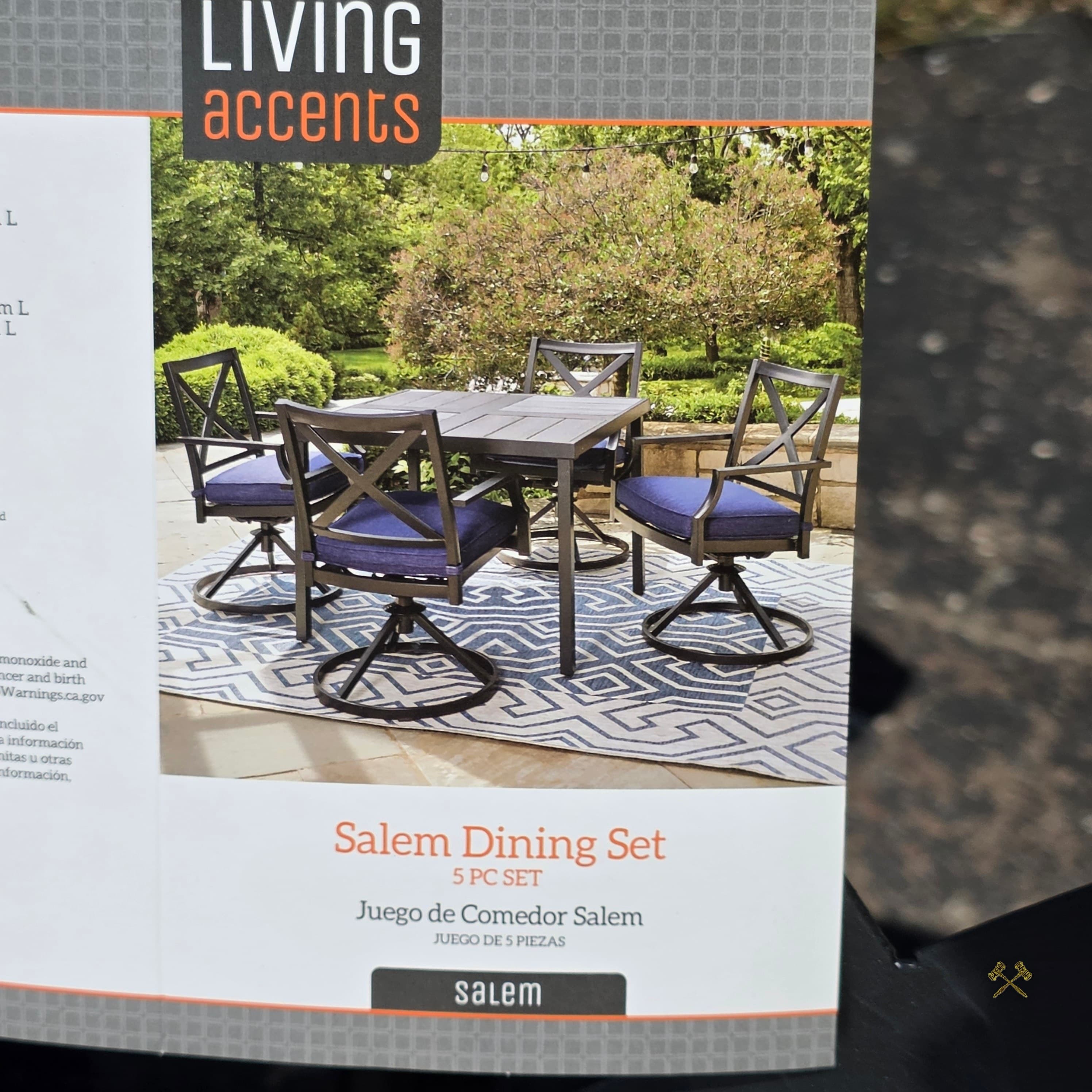 Living Accents Salem 5-Piece Patio Dining Set, Brand New