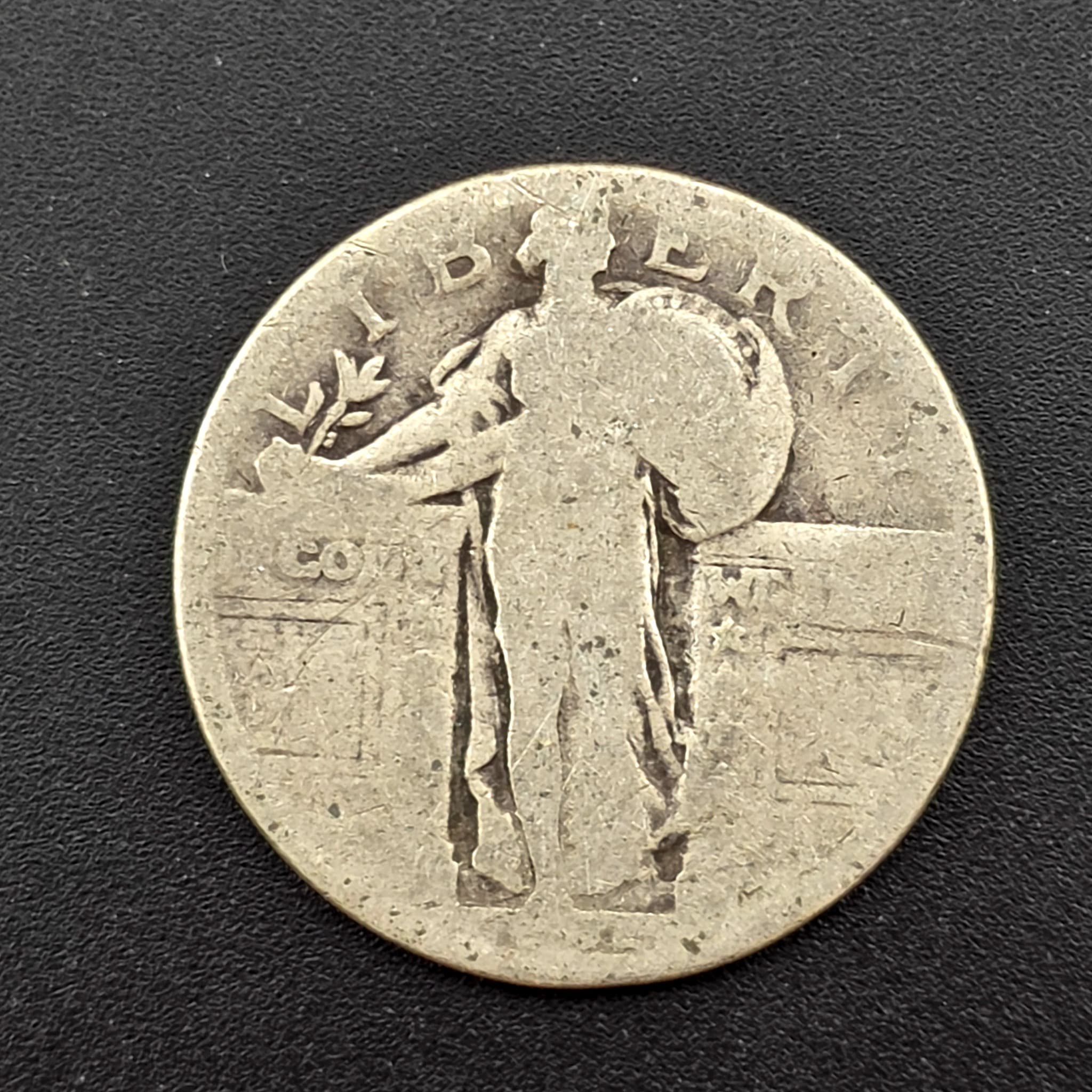 Standing Liberty Silver Quarter, Date Worn, 90% Silver
