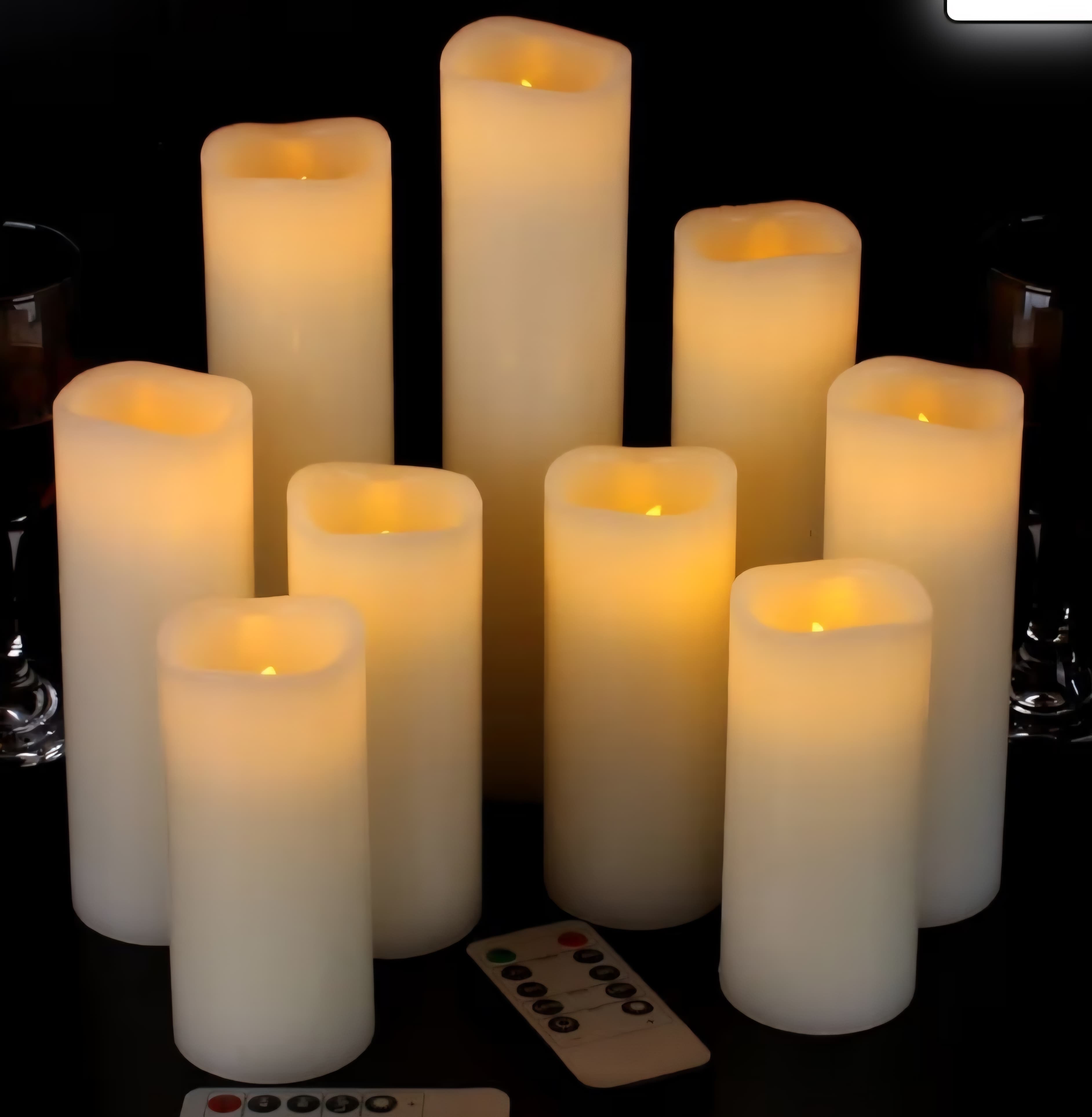 Flameless Candles - 9 Pack (Ivory)