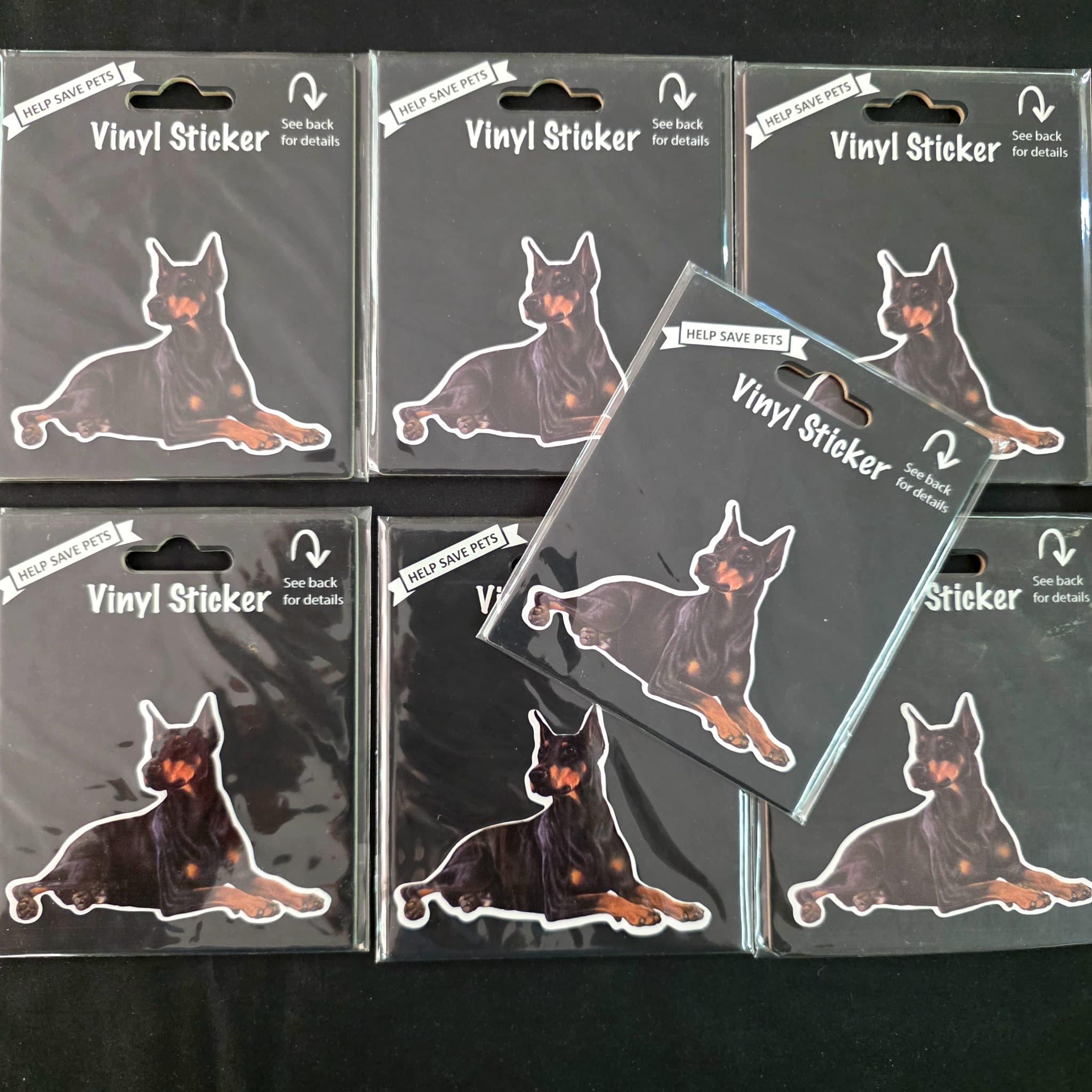 Doberman Pinscher Vinyl Sticker, Lot of 7