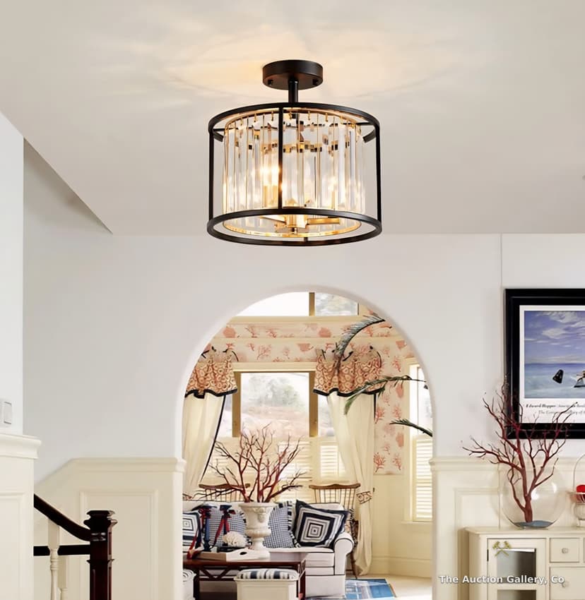 AGV Lighting Crystal Drum Semi-Flush Ceiling Light β photo 4