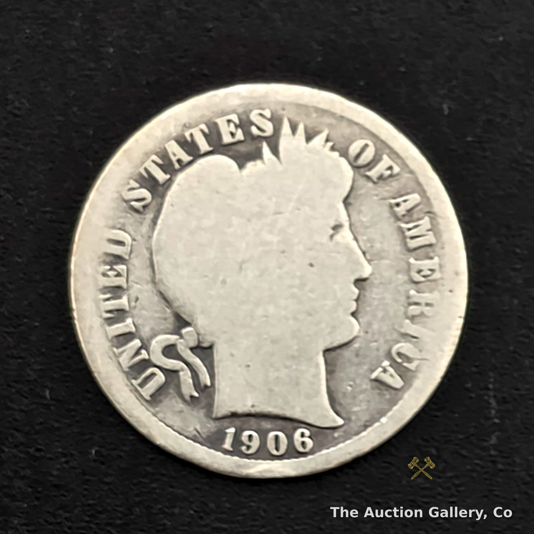 1906 Barber Dime, 90% Silver
