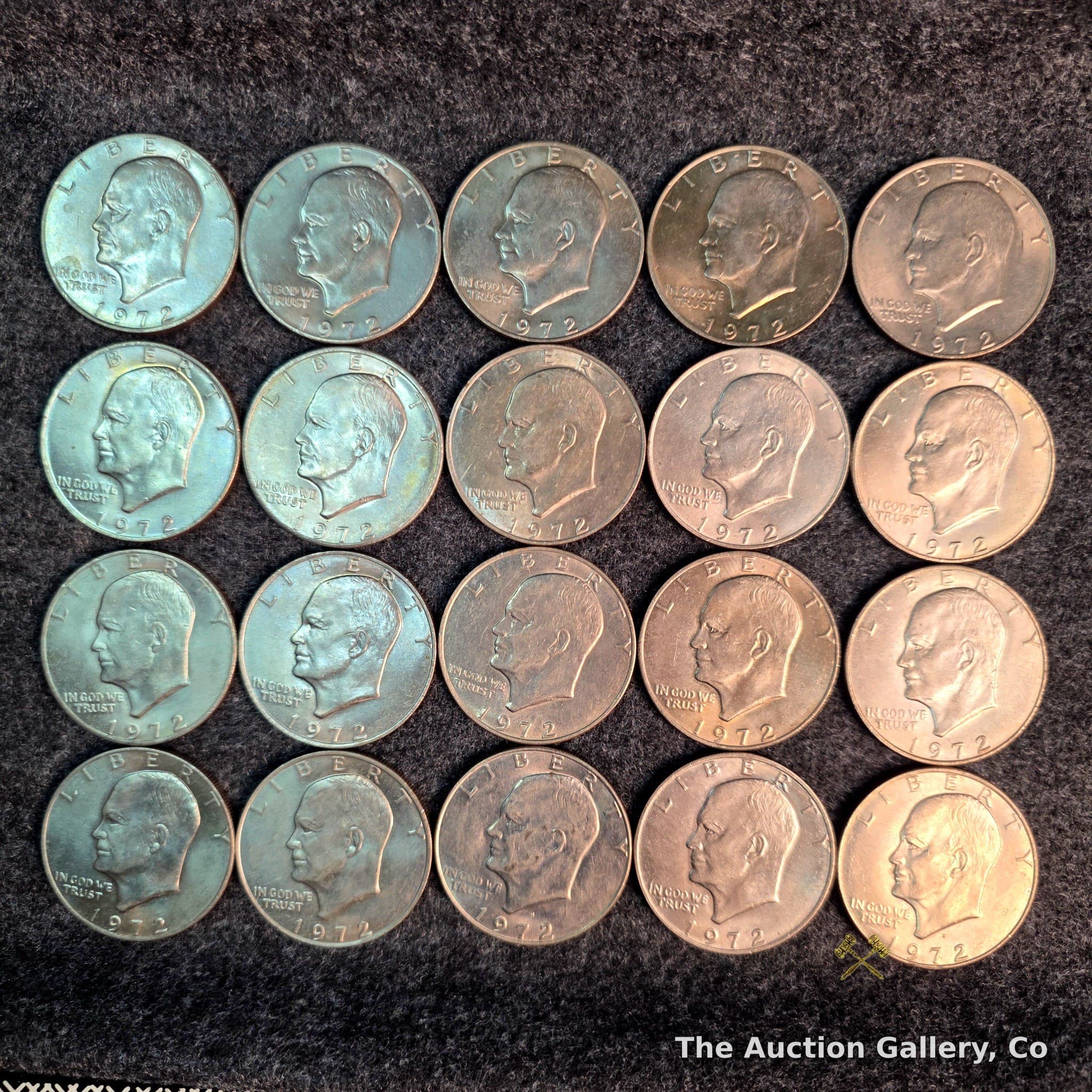 1972 Eisenhower Dollar Coins, Lot of 20