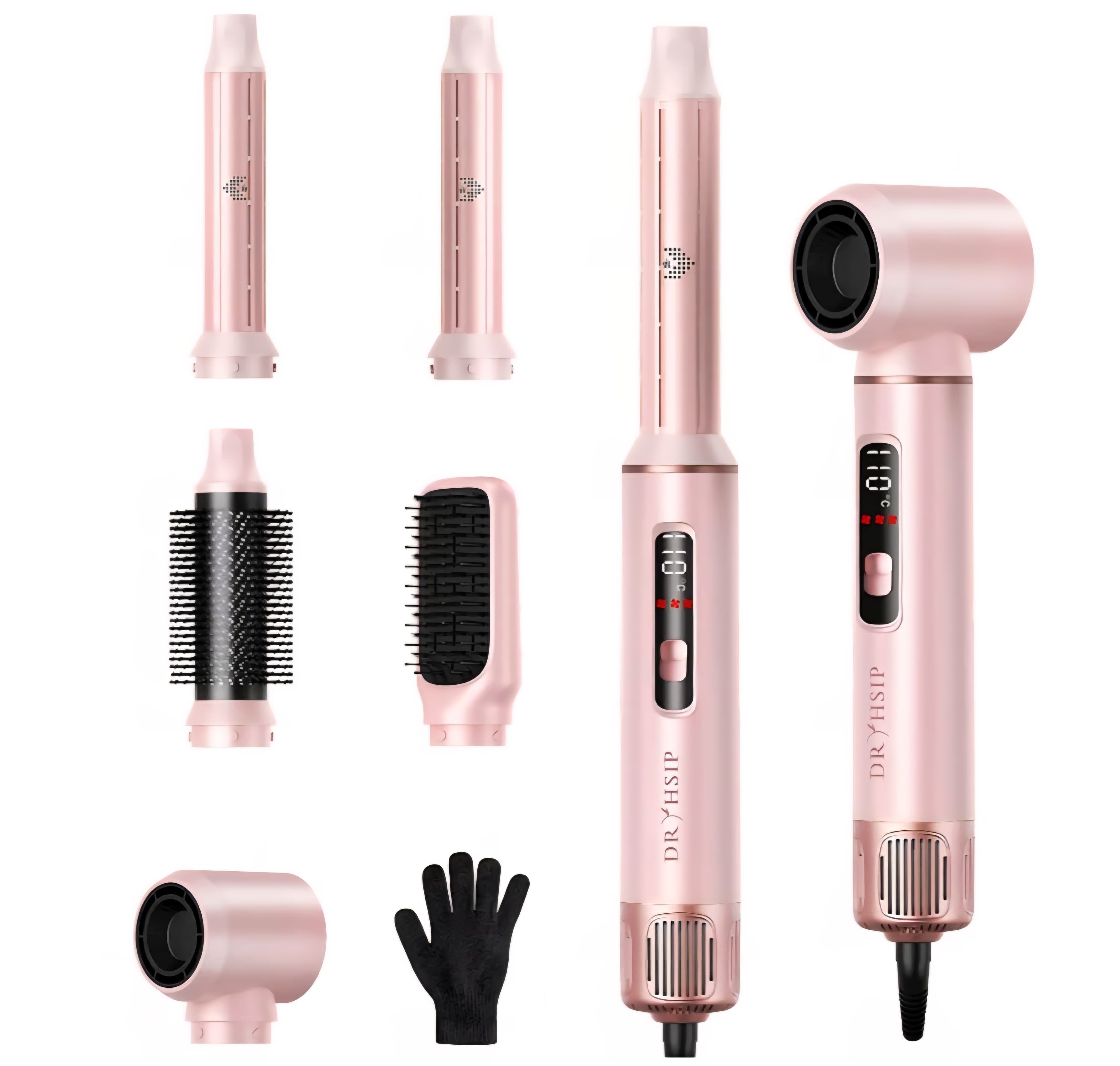 5 in 1 Hair Styler & Air Dryer Wrap Curler, Low-Speed Negative Ionic Hair Tools Drying, Multi Air Styler