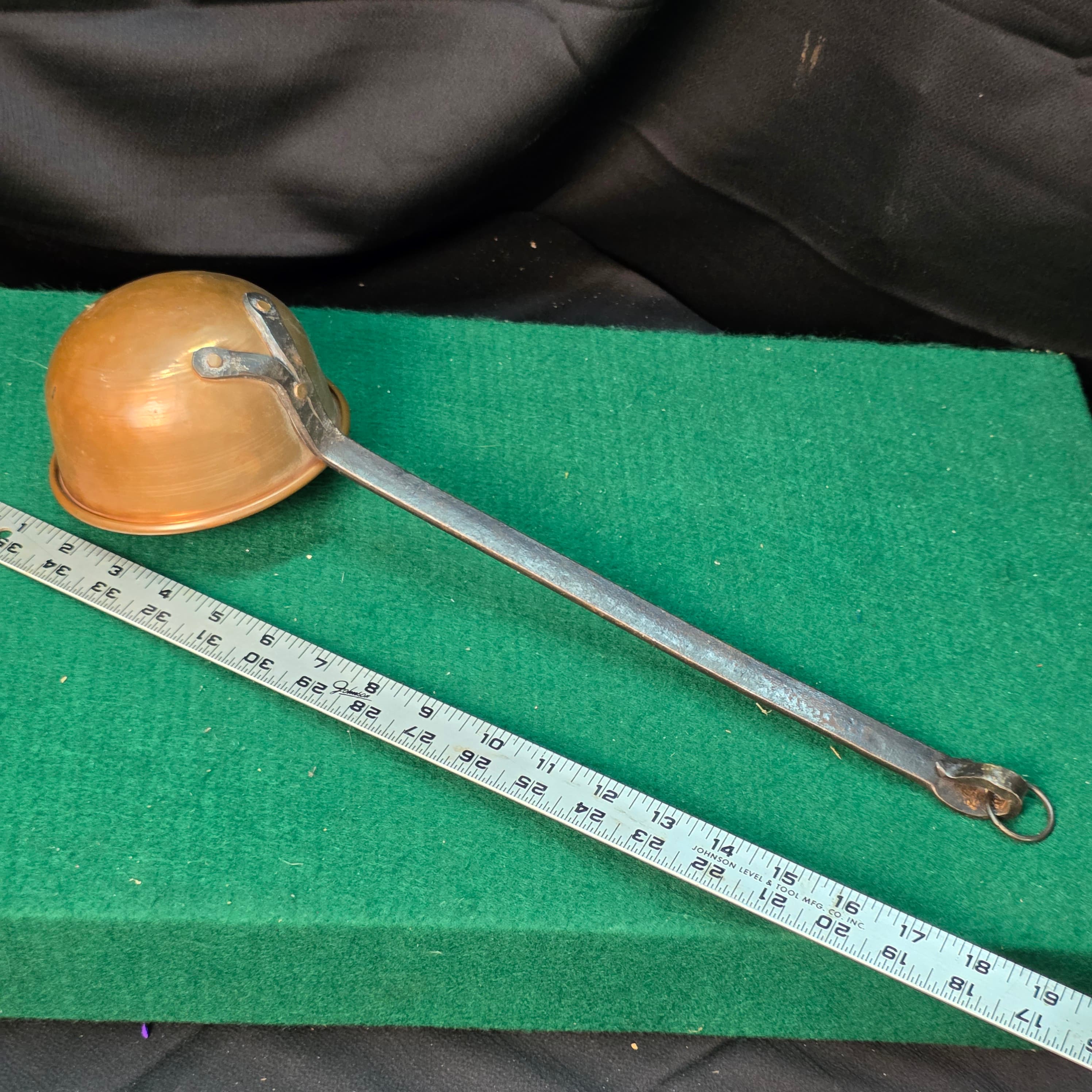Old Copper Ladle with Long Iron Handle