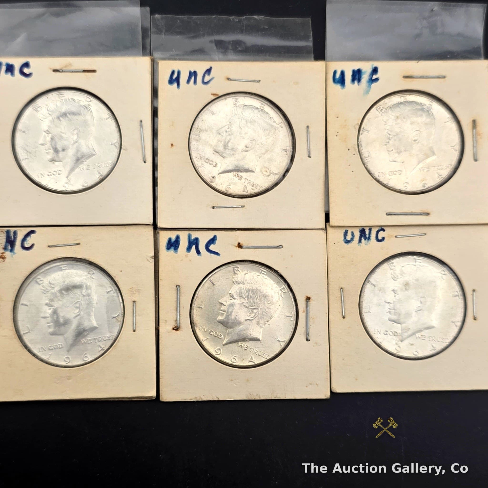 1964 Kennedy Half Dollar 90% Silver, Lot of 6 โ UNC
