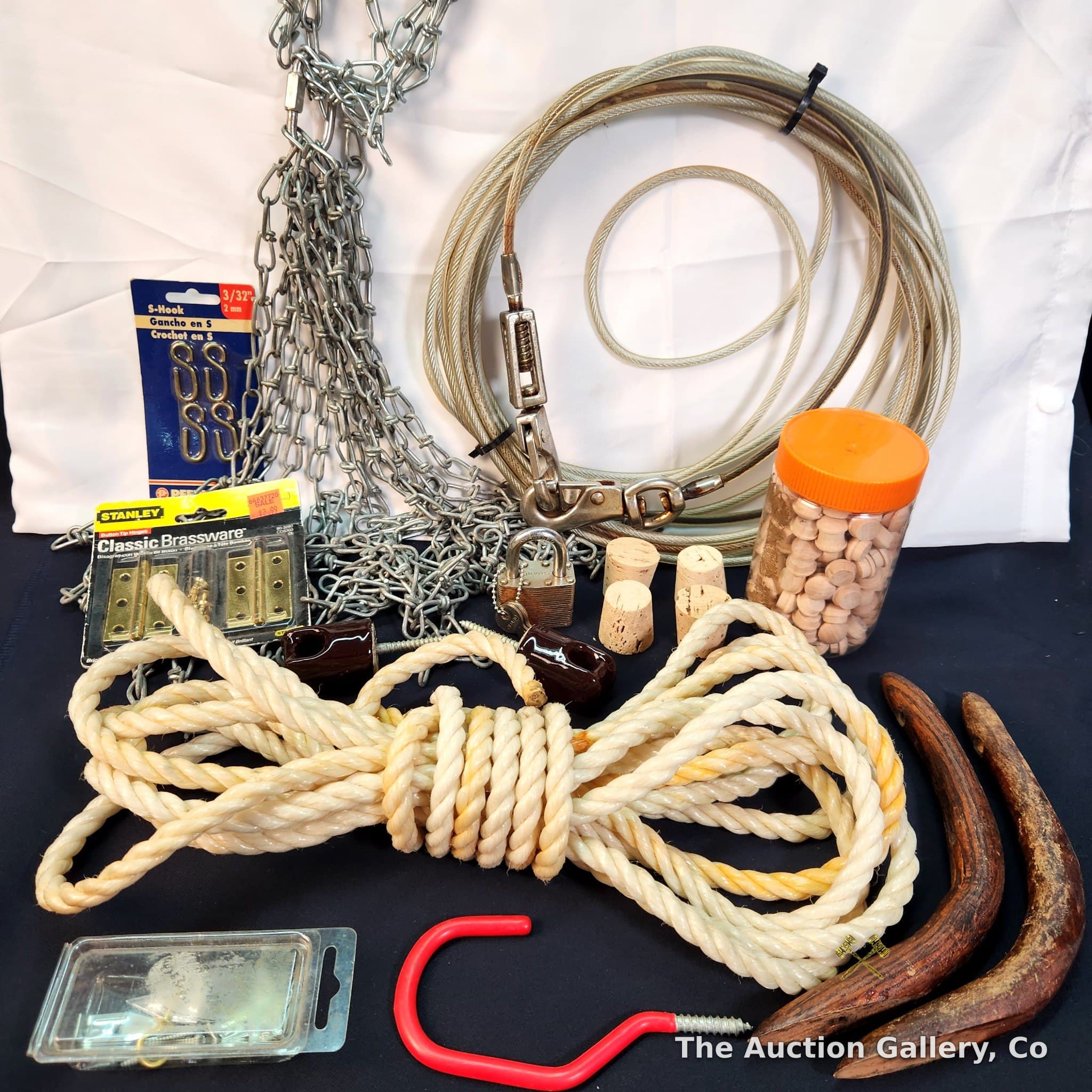 Mixed Hardware & Utility Lot โ Chain, Cable, Rope, Hooks & More