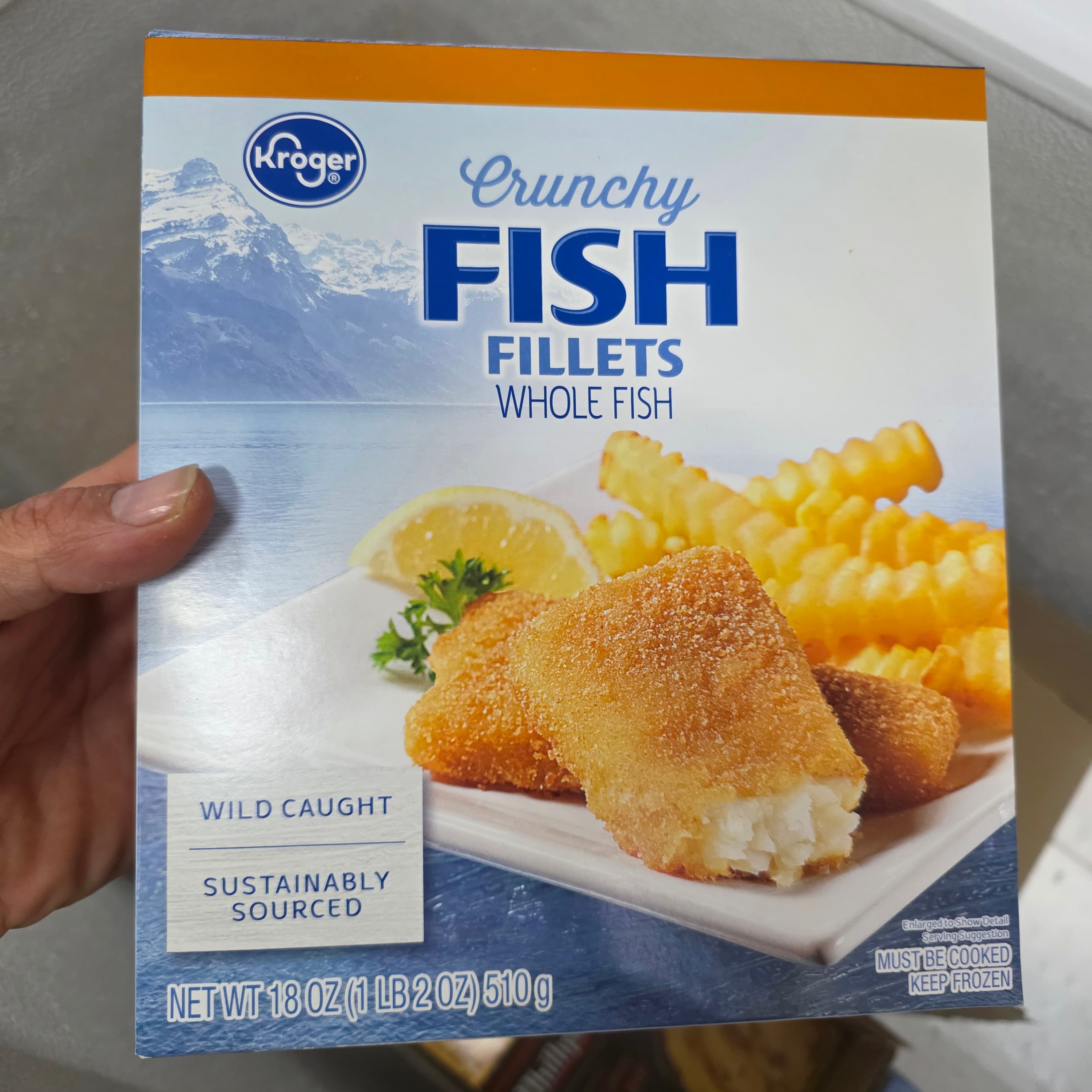 1lb, 2oz. Crunchy Whole Pollock Fish Fellets