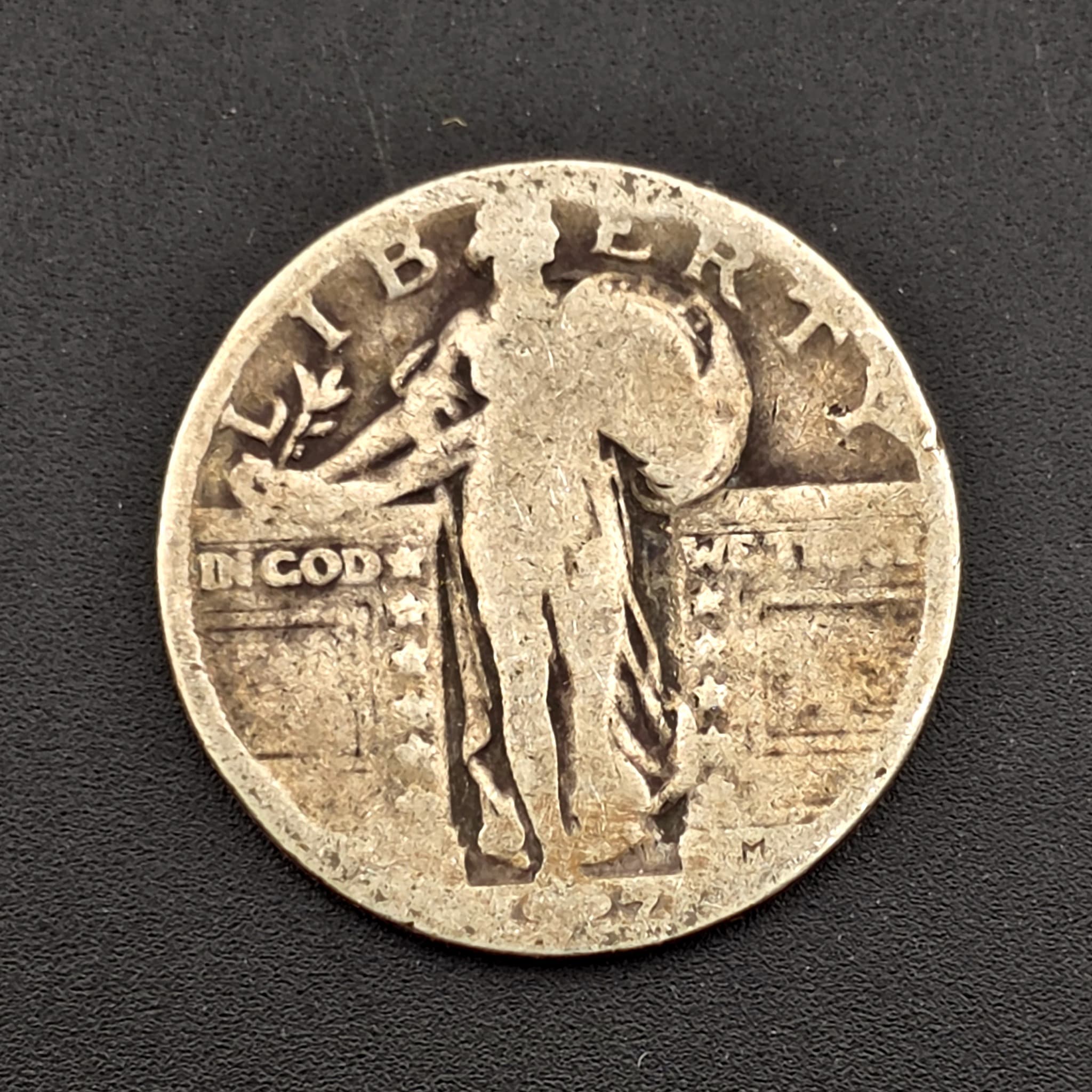 Standing Liberty Silver Quarter, Date Worn, 90% Silver