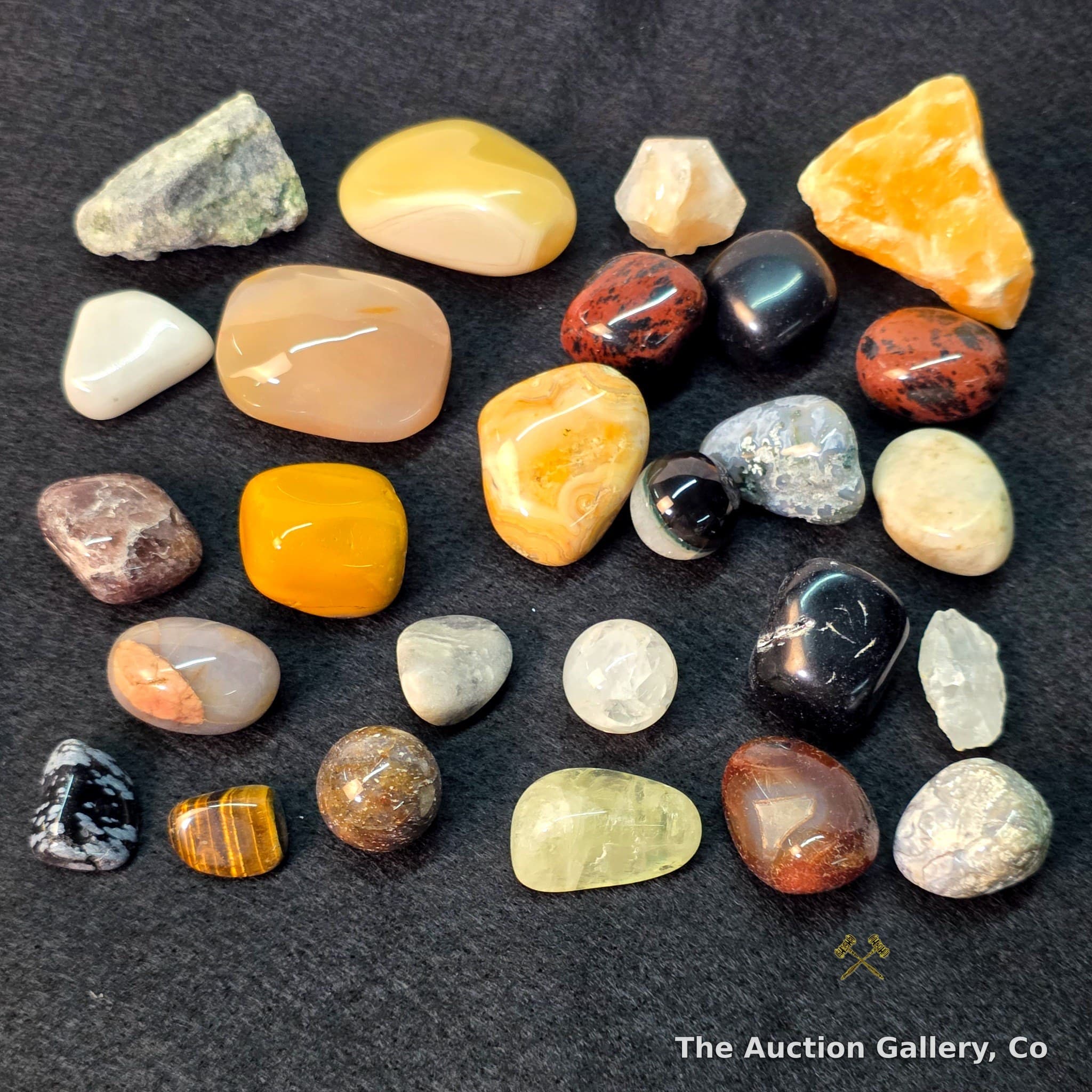 Mixed Tumbled Crystals and Minerals, Lot of 26
