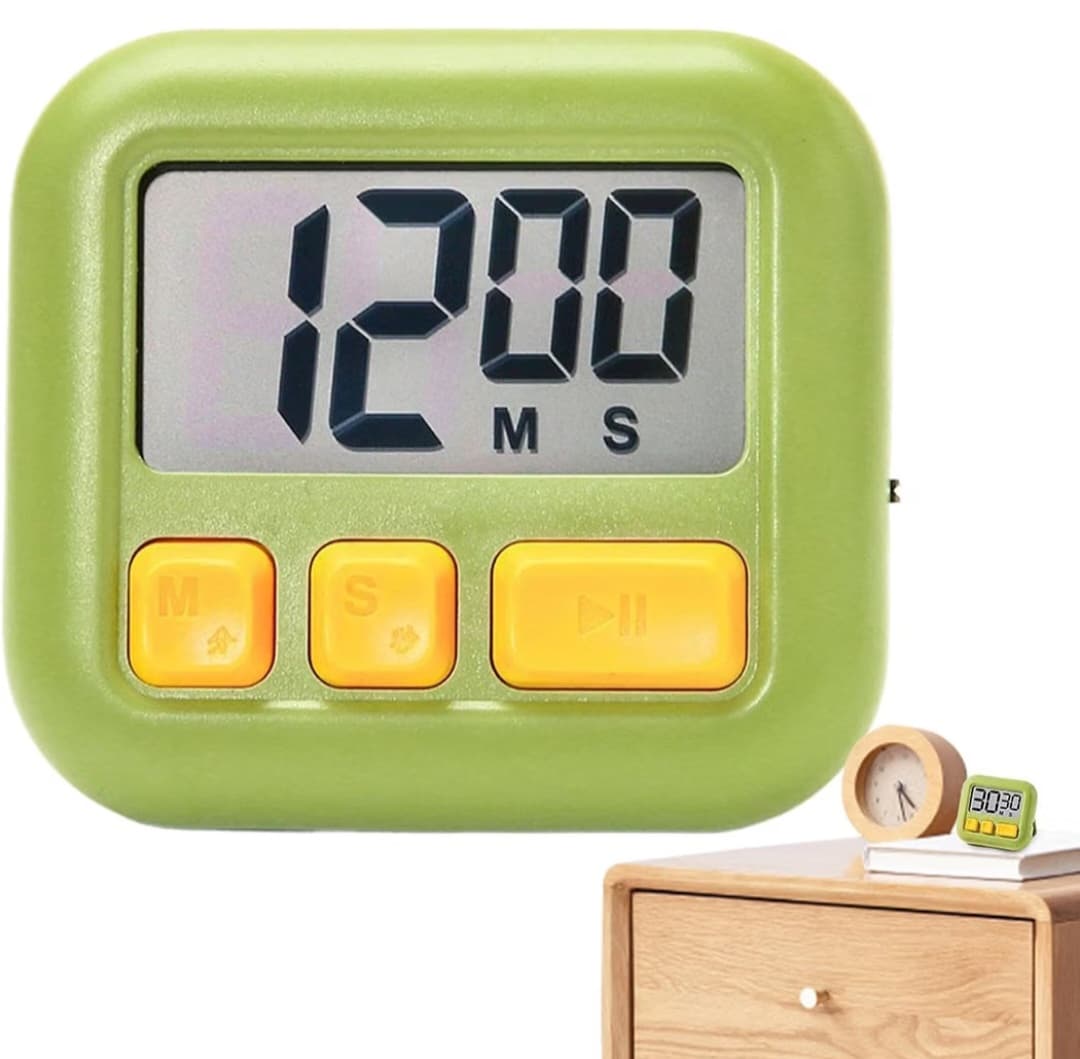 Cooking Timers for Kitchen Magnetic Clear LCD Display Two-Way Countdown