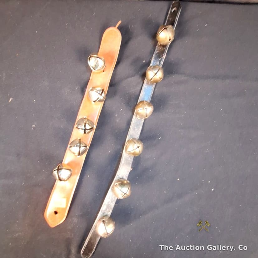 Sleigh Bell Straps, Set of 2 โ Brass Bells on Leather