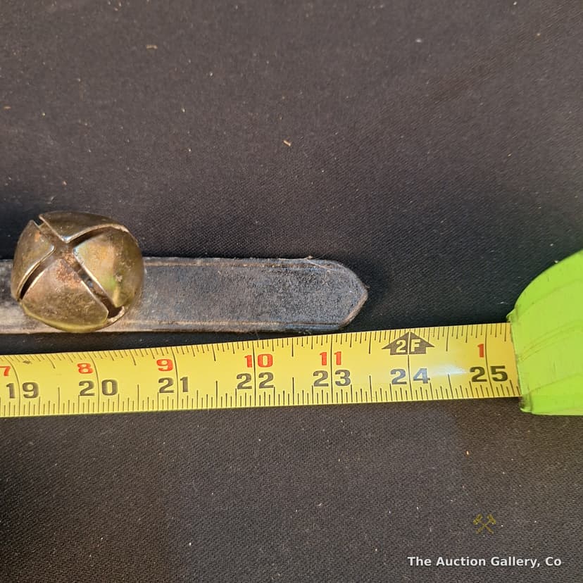 Sleigh Bell Straps, Set of 2 โ Brass Bells on Leather โ photo 3