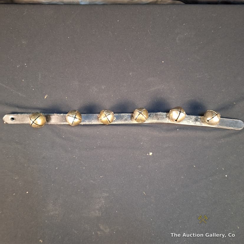 Sleigh Bell Straps, Set of 2 โ Brass Bells on Leather โ photo 4