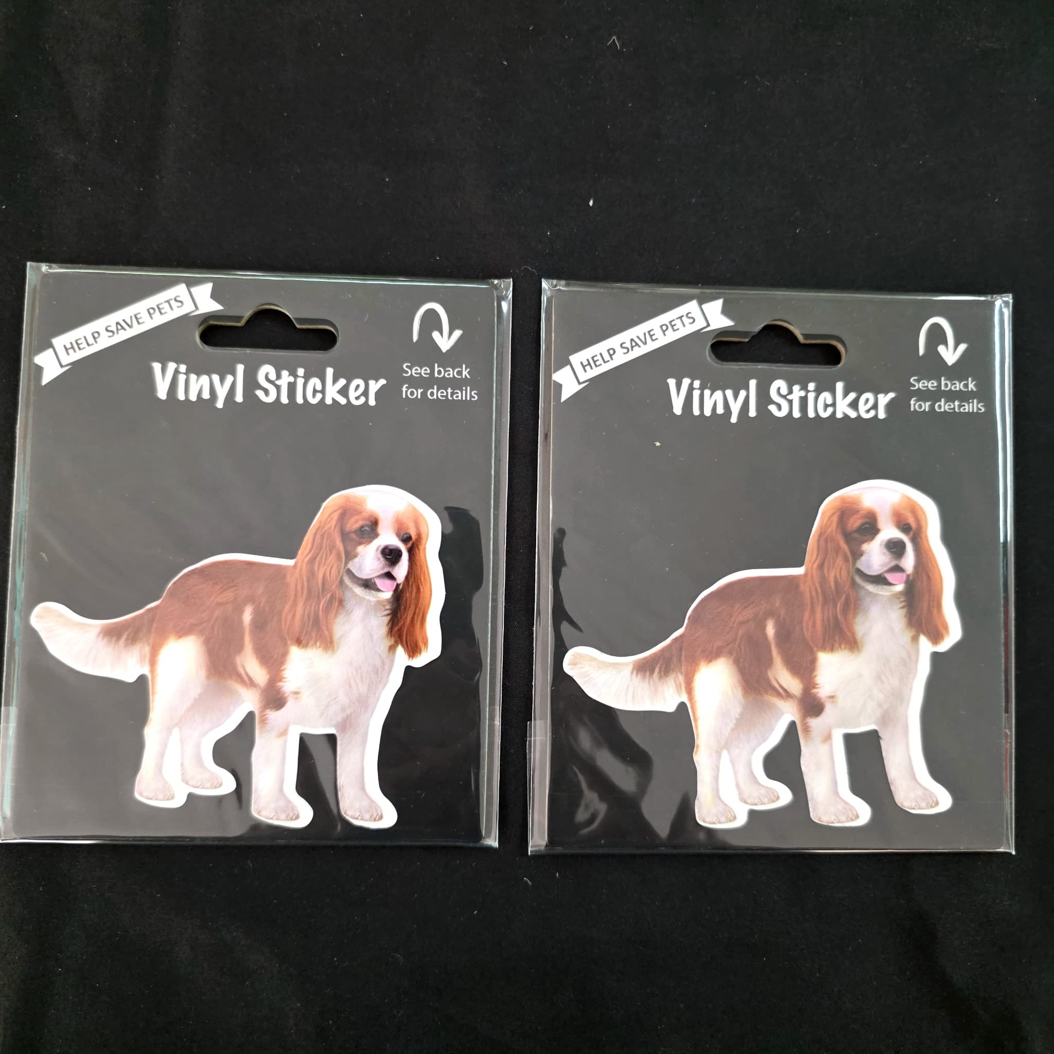 Cavalier King Charles Spaniel Vinyl Stickers, Set of 2