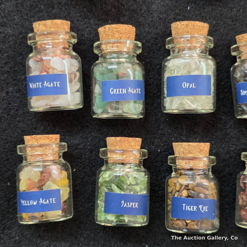 Mini Gemstone Chip Cork Bottles, Set of 18 β photo 2