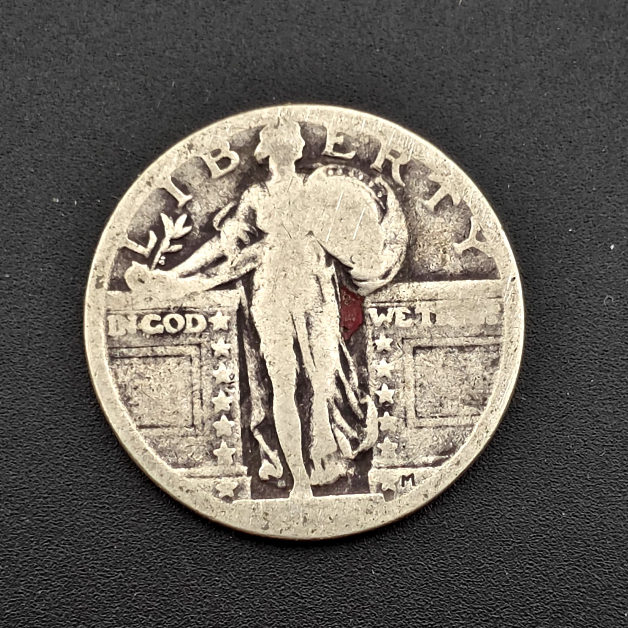 Standing Liberty Silver Quarter, 90% Silver — Date Worn