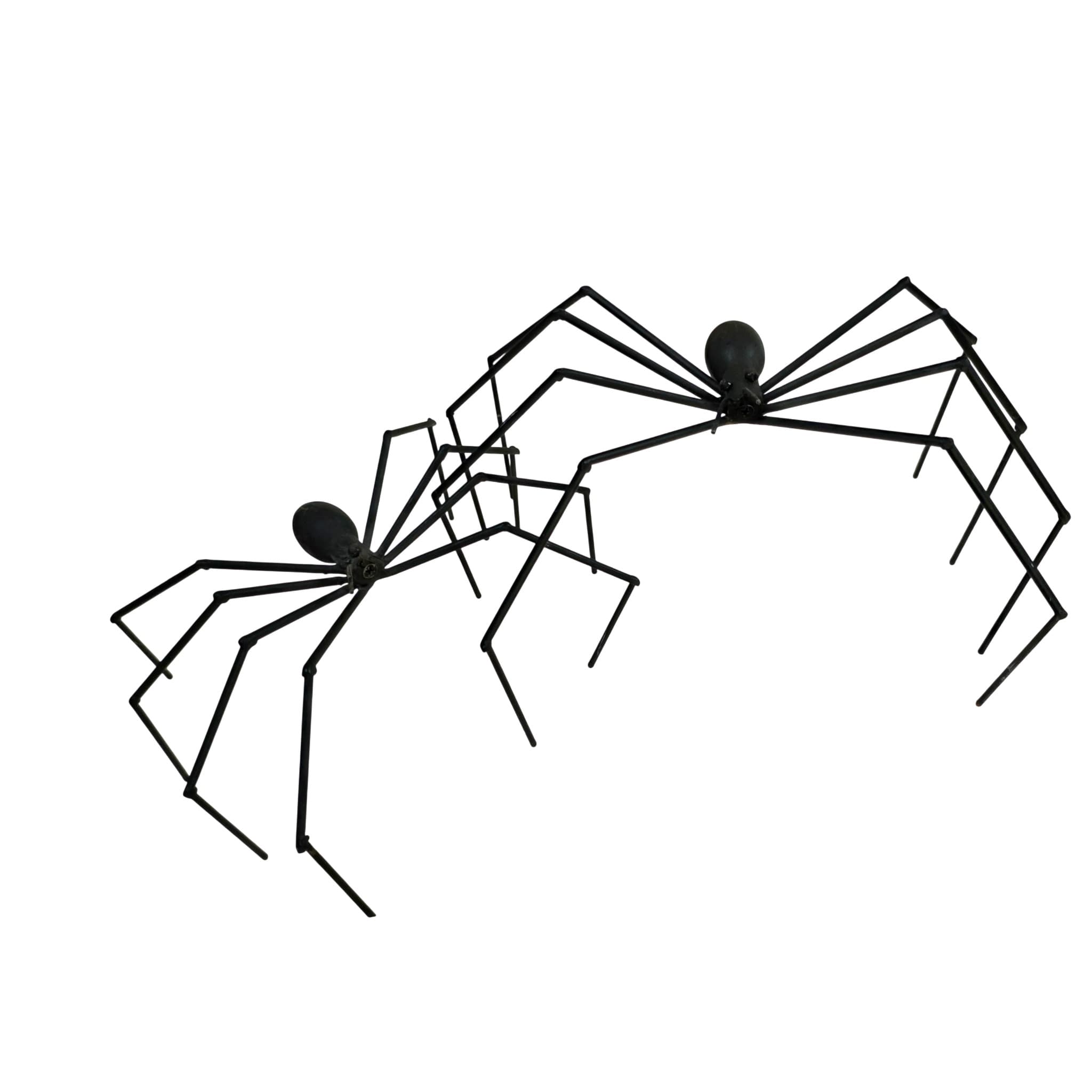 Pair of Large Metal Spider Sculptures
