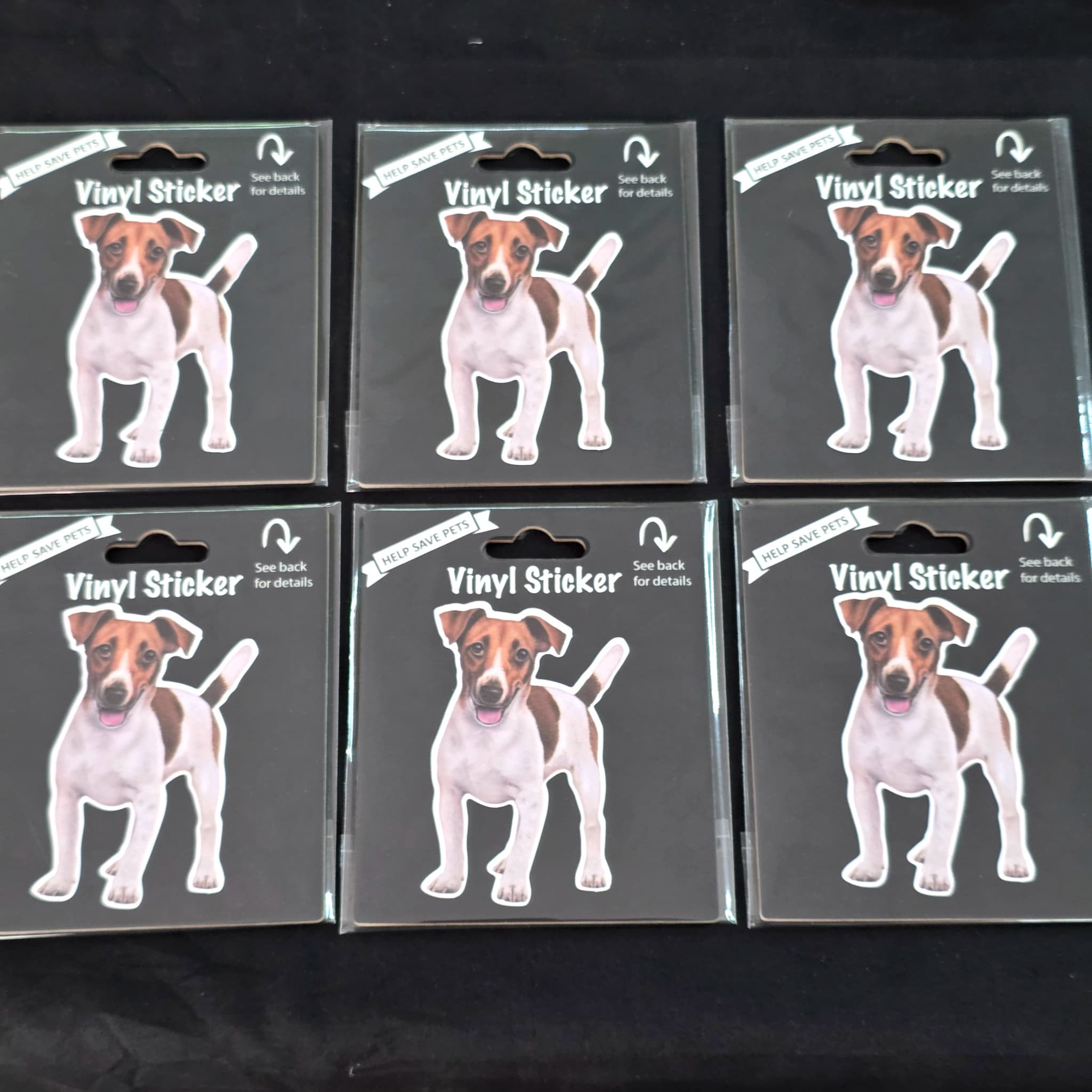 Set of 6 Jack Russell Terrier Vinyl Stickers, Brand New